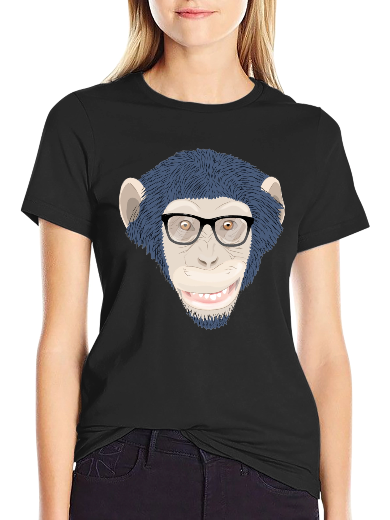 Funny Monkey with Glasses T-Shirt - Unisex