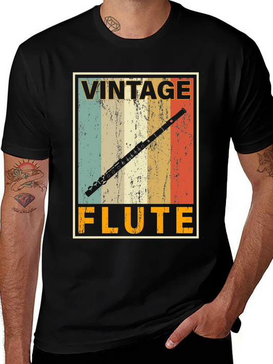 Vintage Flute T-Shirt - Musicians Retro Style Tee