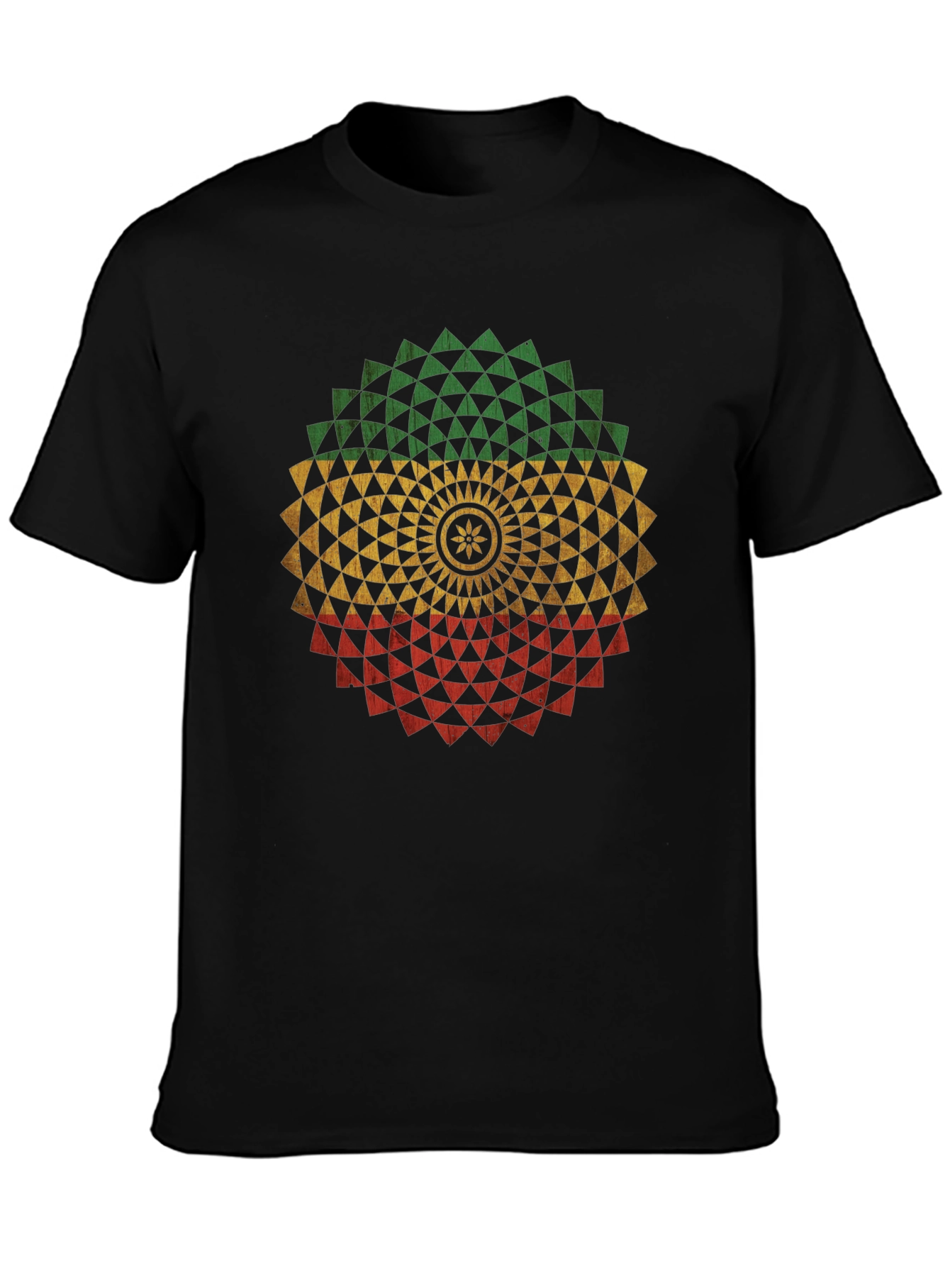 Rasta Mandala Black T-Shirt - Graphic Tee