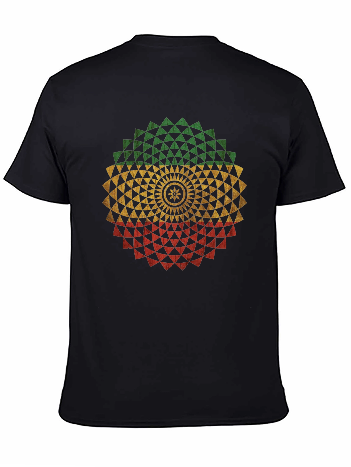 Rasta Mandala Black T-Shirt - Graphic Tee