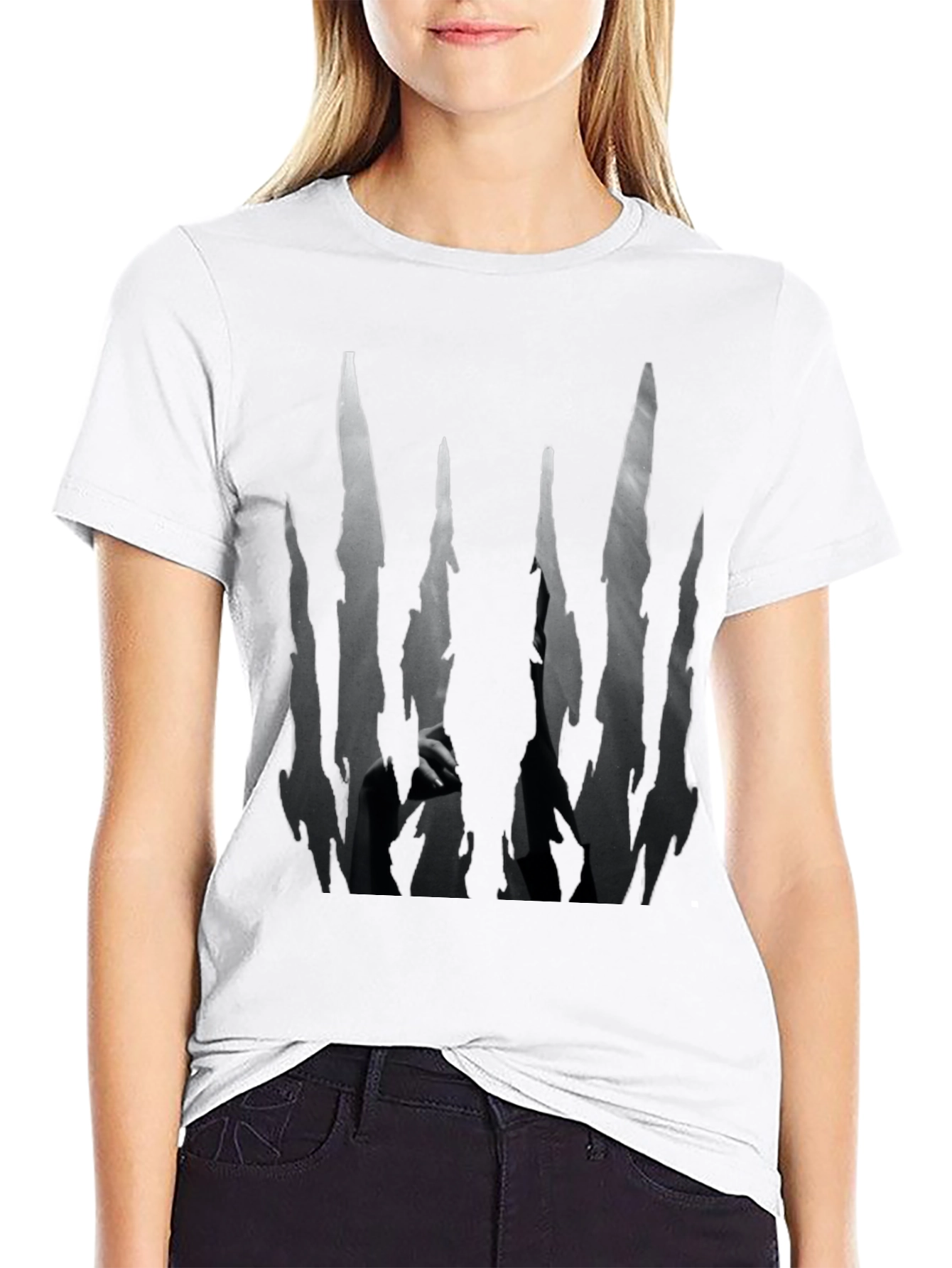 Edgy Black T-Shirt with Abstract Graphic