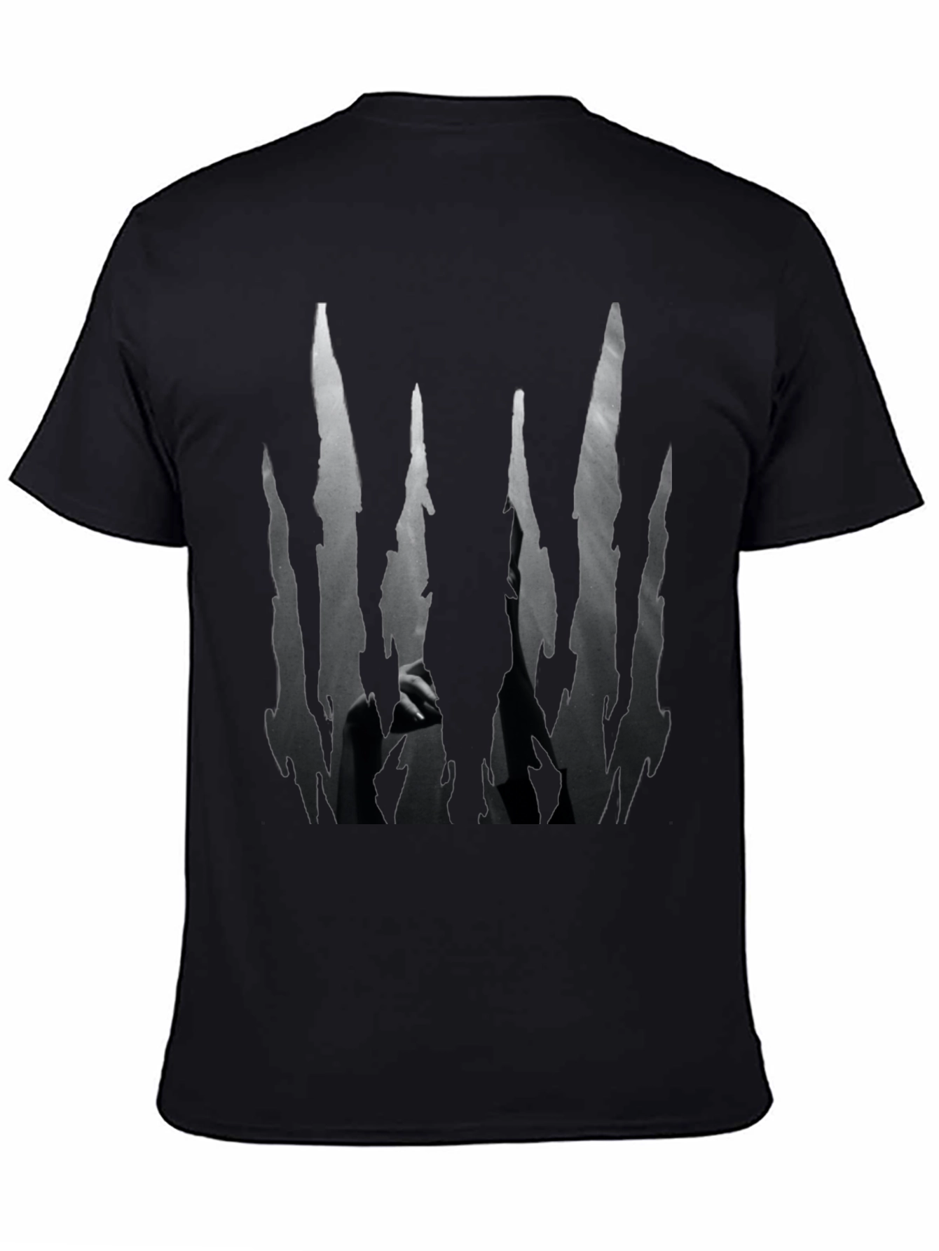 Edgy Black T-Shirt with Abstract Graphic