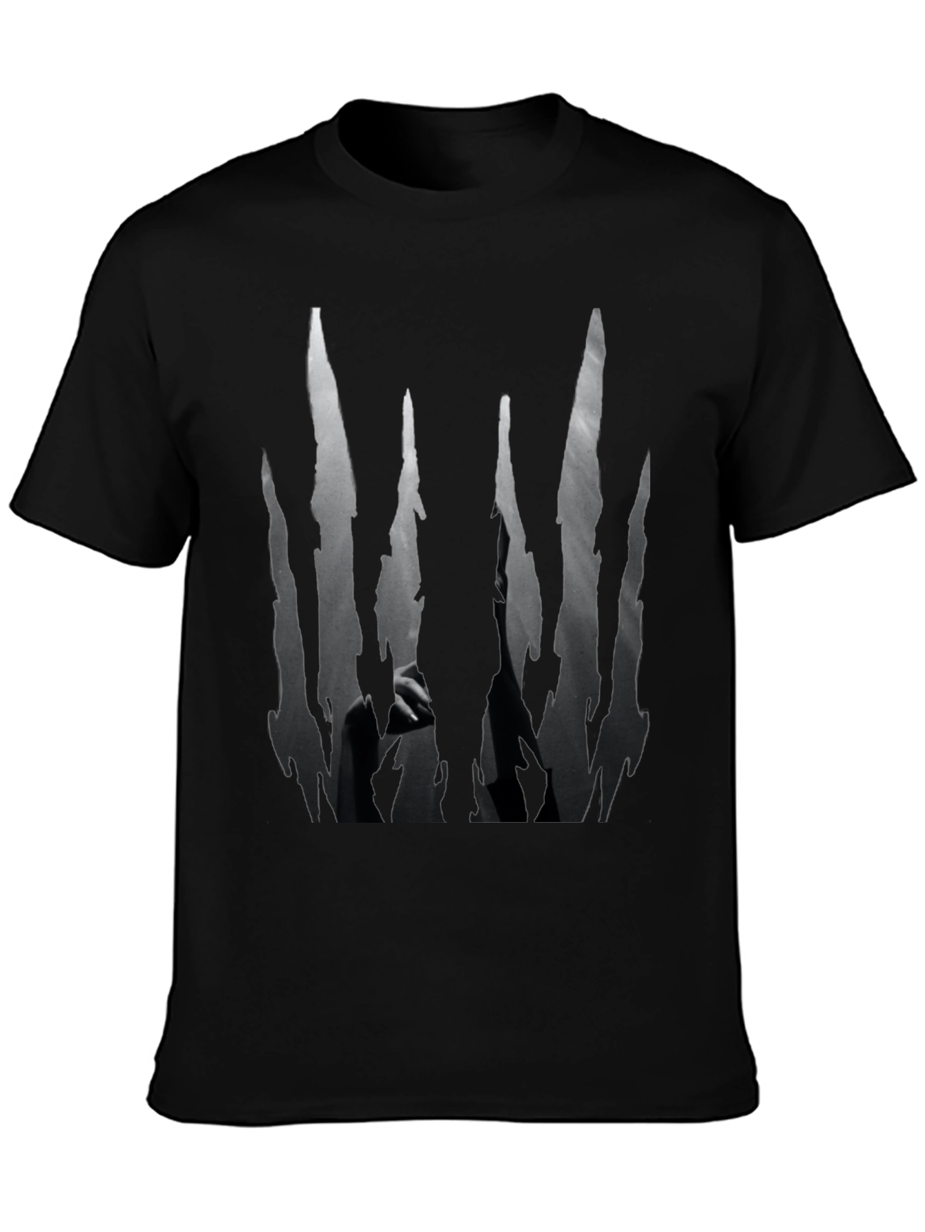 Edgy Black T-Shirt with Abstract Graphic