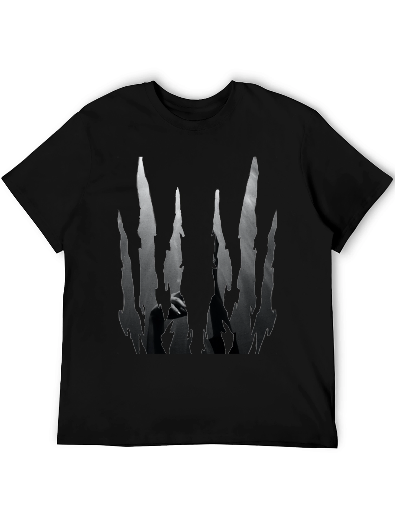 Edgy Black T-Shirt with Abstract Graphic