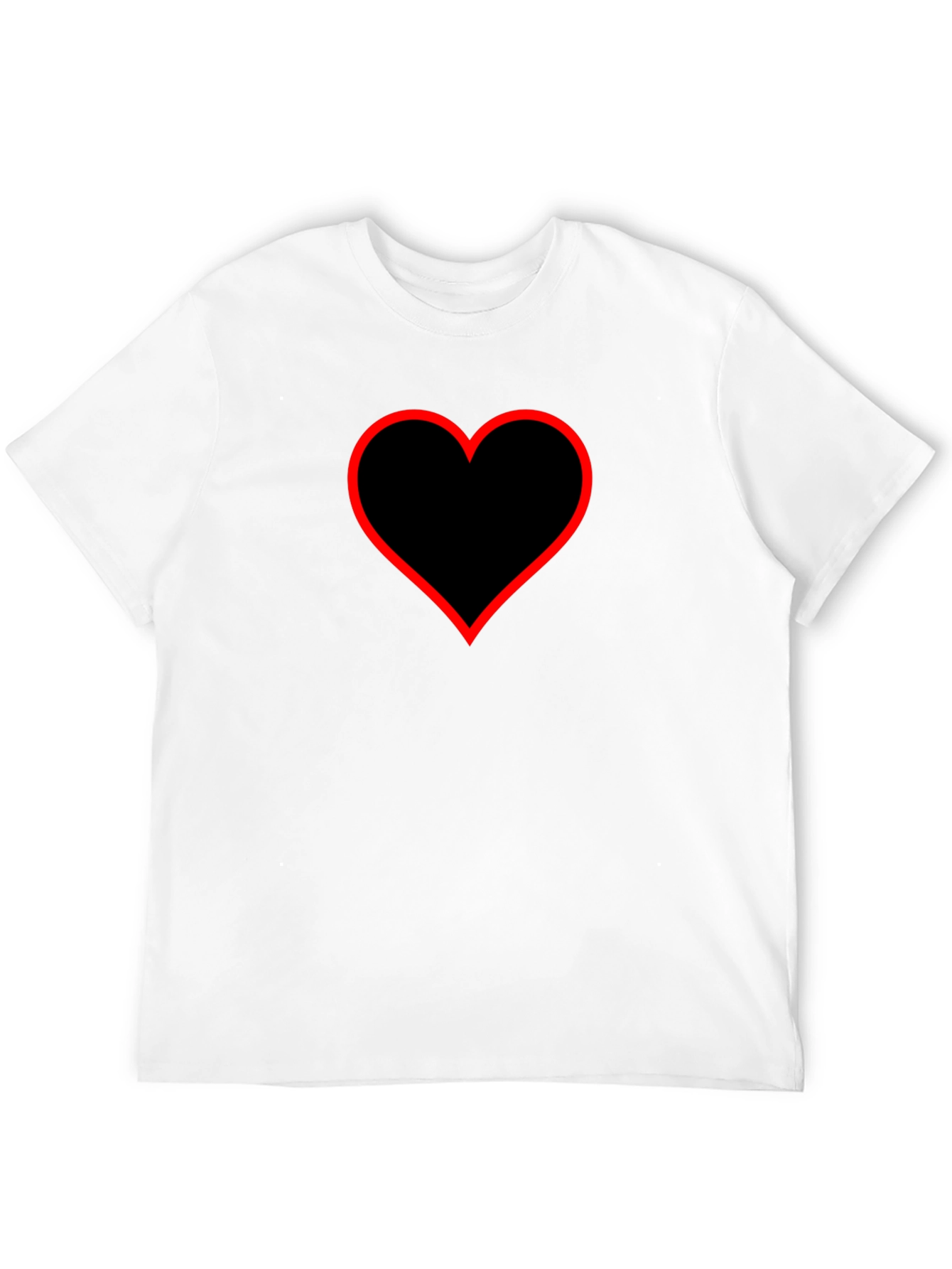 Heart Graphic Tee - Black Cotton Blend