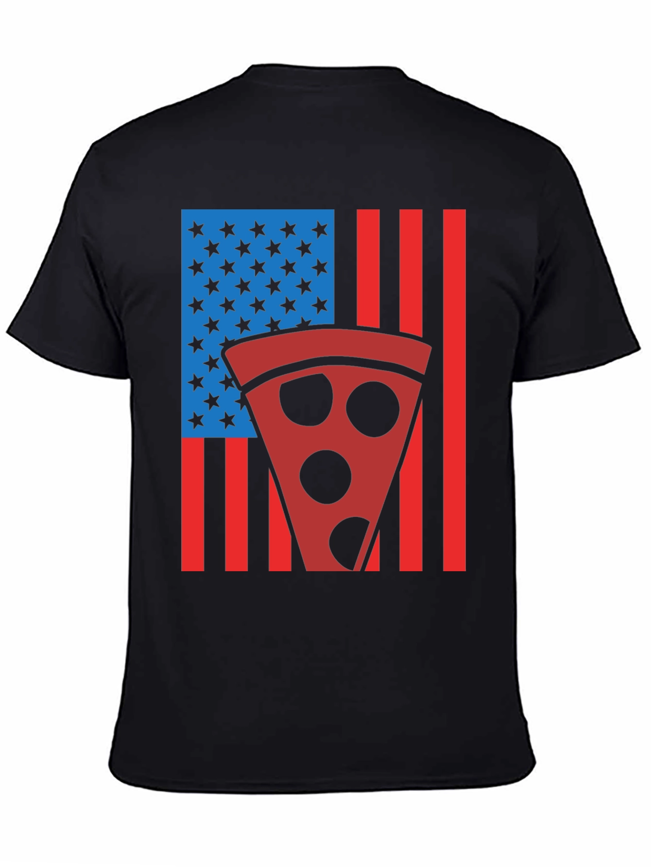 Pizza American Flag Graphic T-Shirt