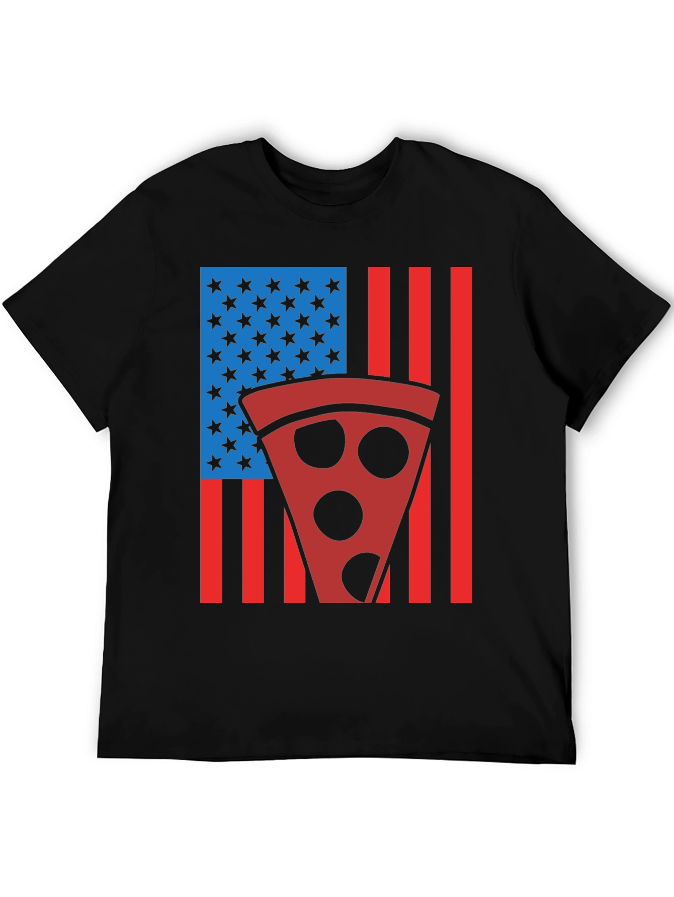 Pizza American Flag Graphic T-Shirt