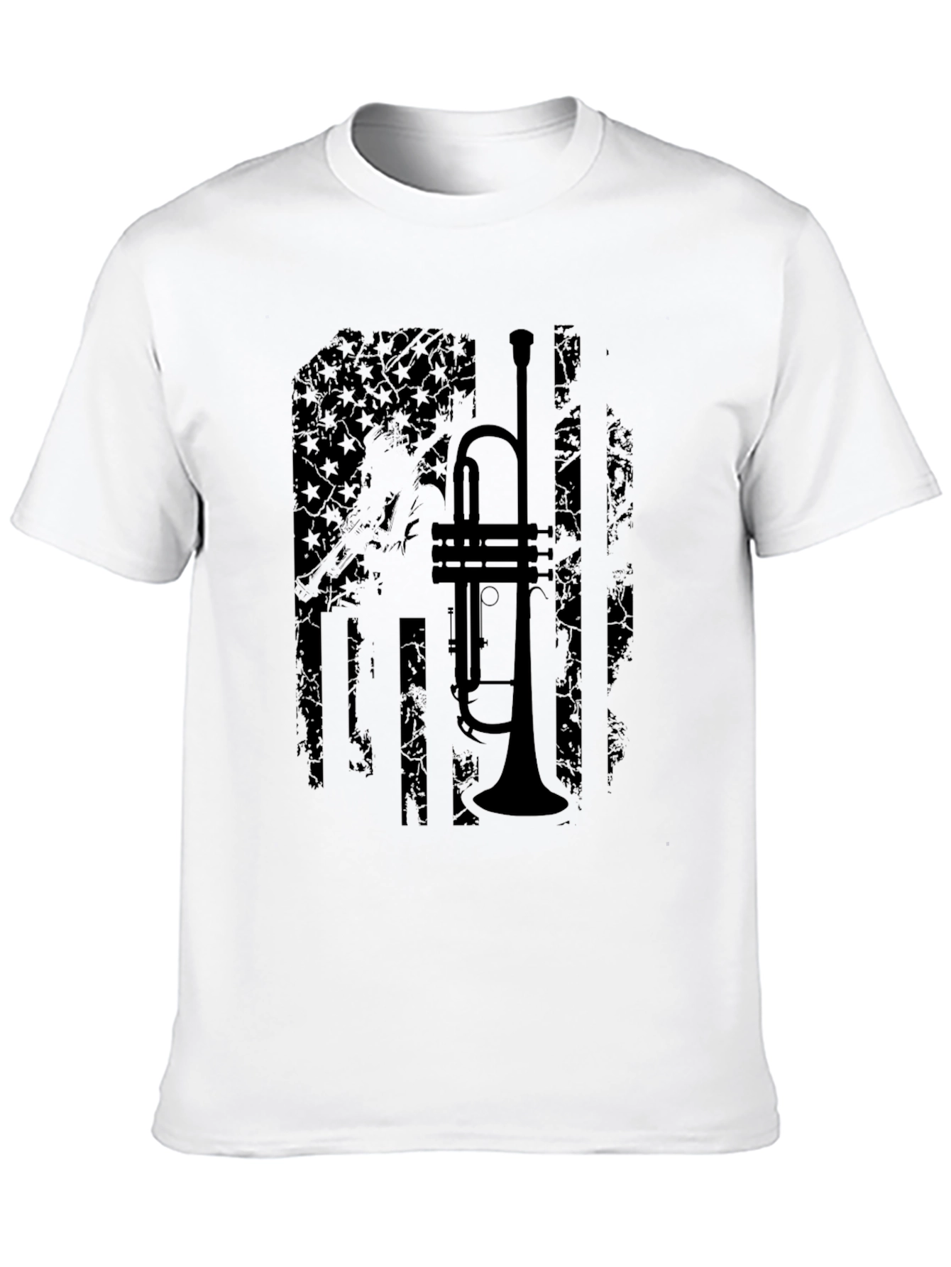 Trumpet Flag Graphic Tee - Stylish Music Lover Shirt
