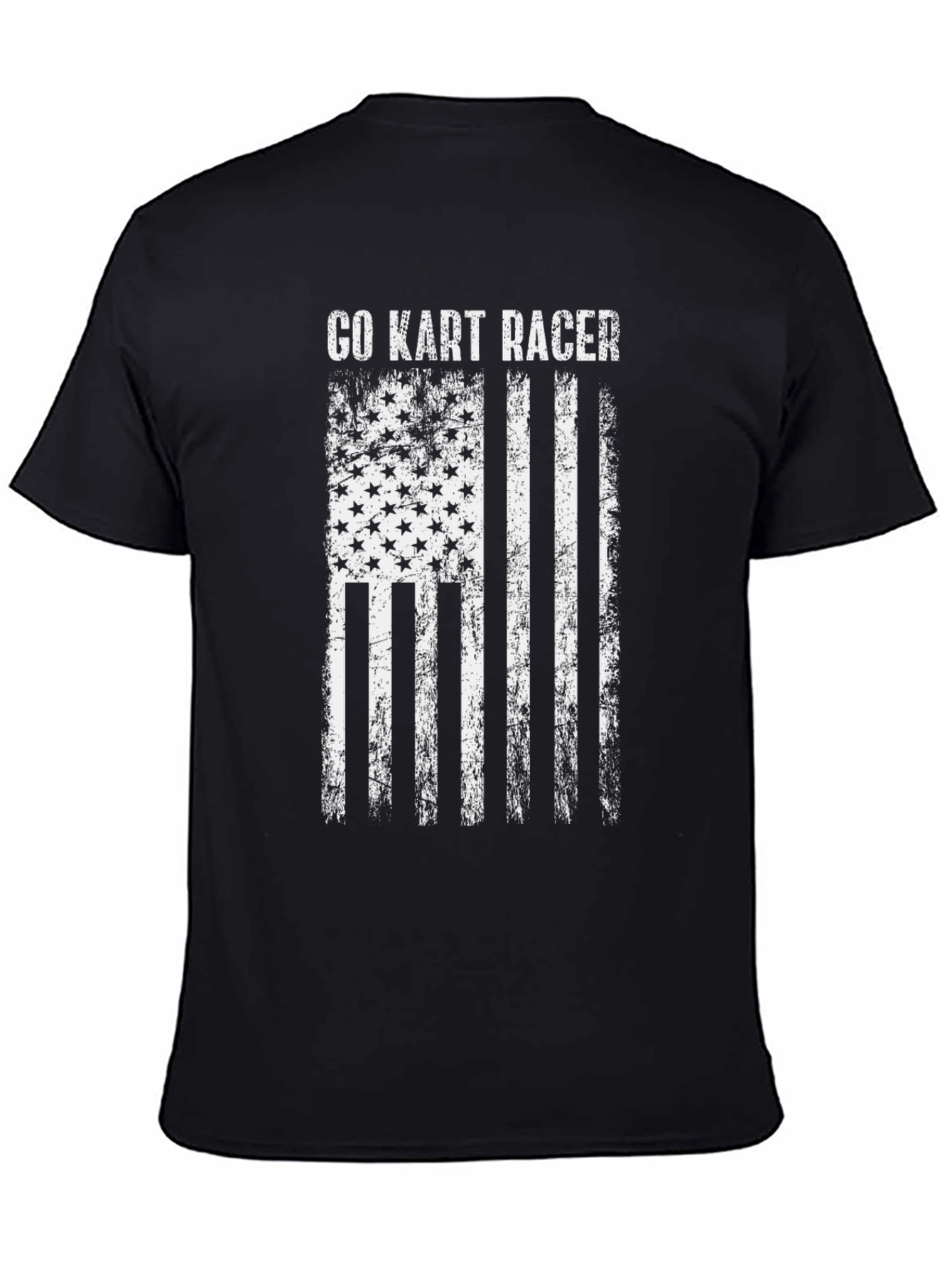 Go Kart Racer American Flag Graphic T-Shirt