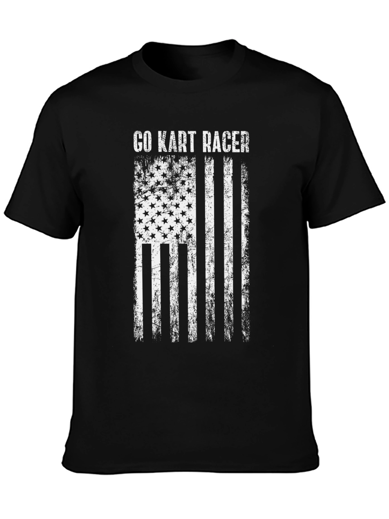 Go Kart Racer American Flag Graphic T-Shirt