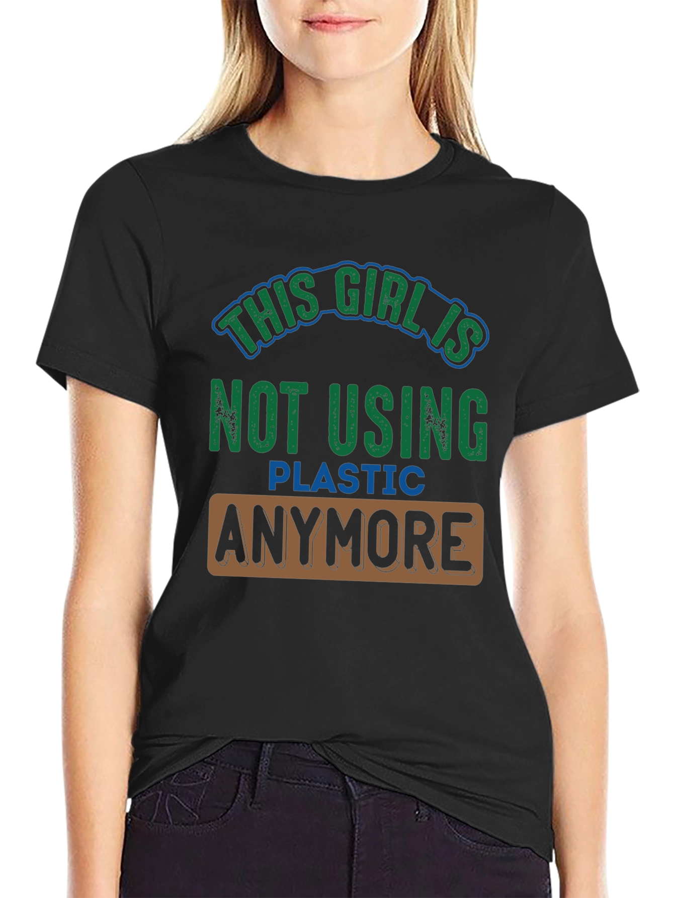 Eco-Friendly Statement Tee: No More Plastic