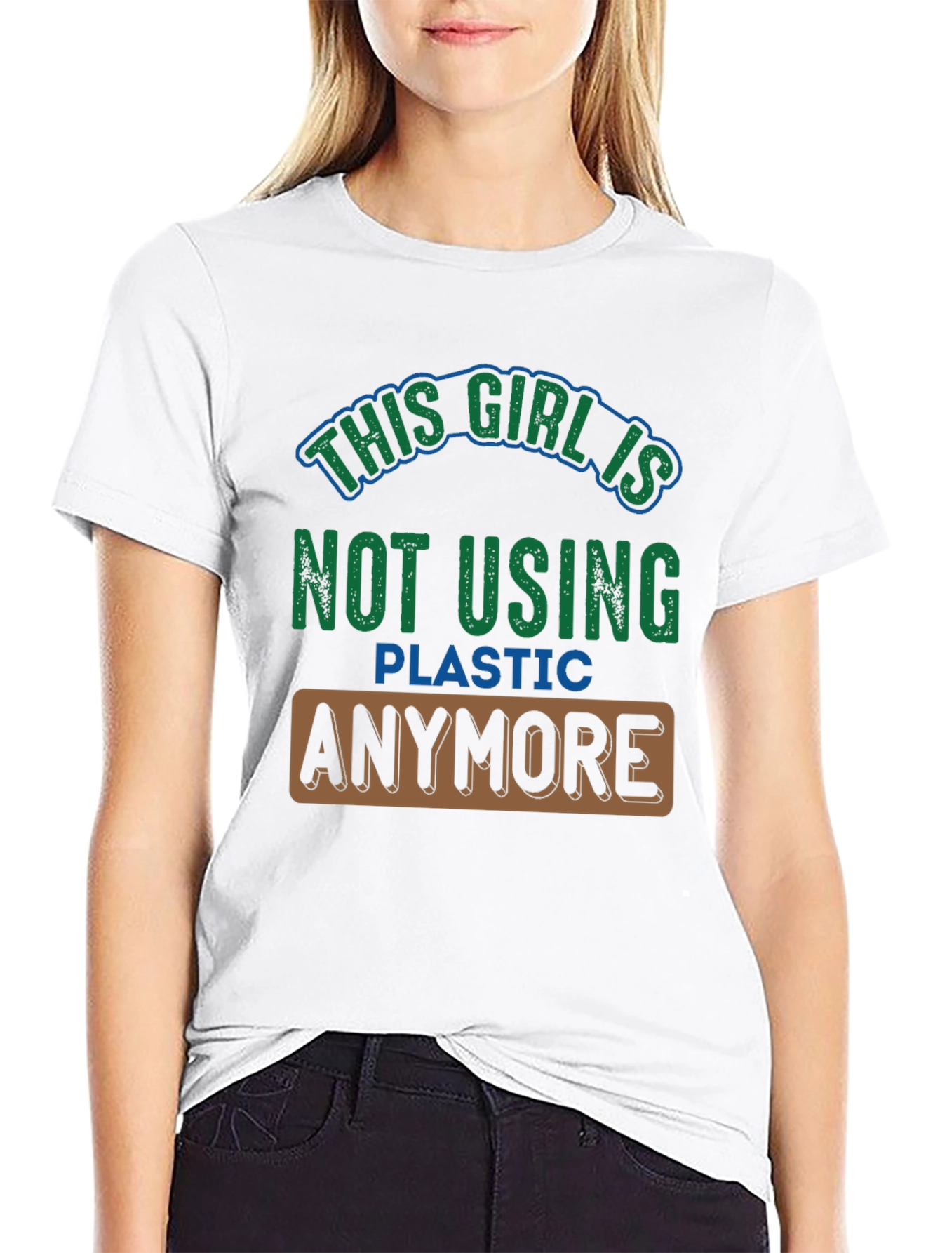 Eco-Friendly Statement Tee: No More Plastic