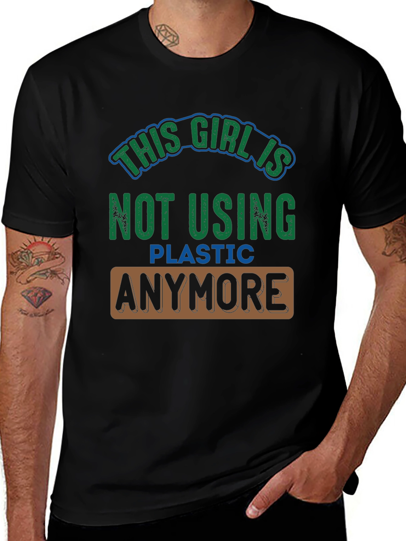 Eco-Friendly Statement Tee: No More Plastic