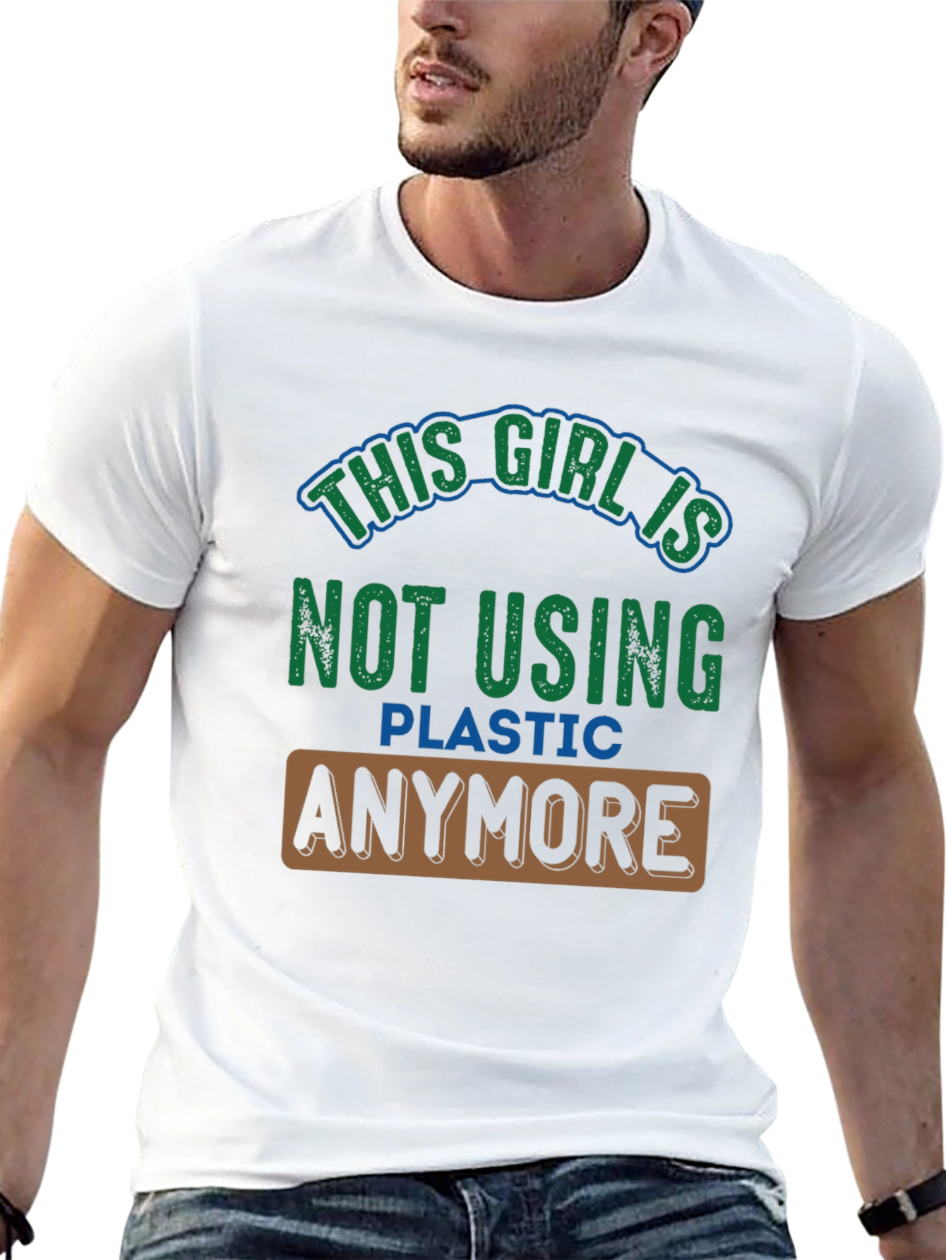 Eco-Friendly Statement Tee: No More Plastic