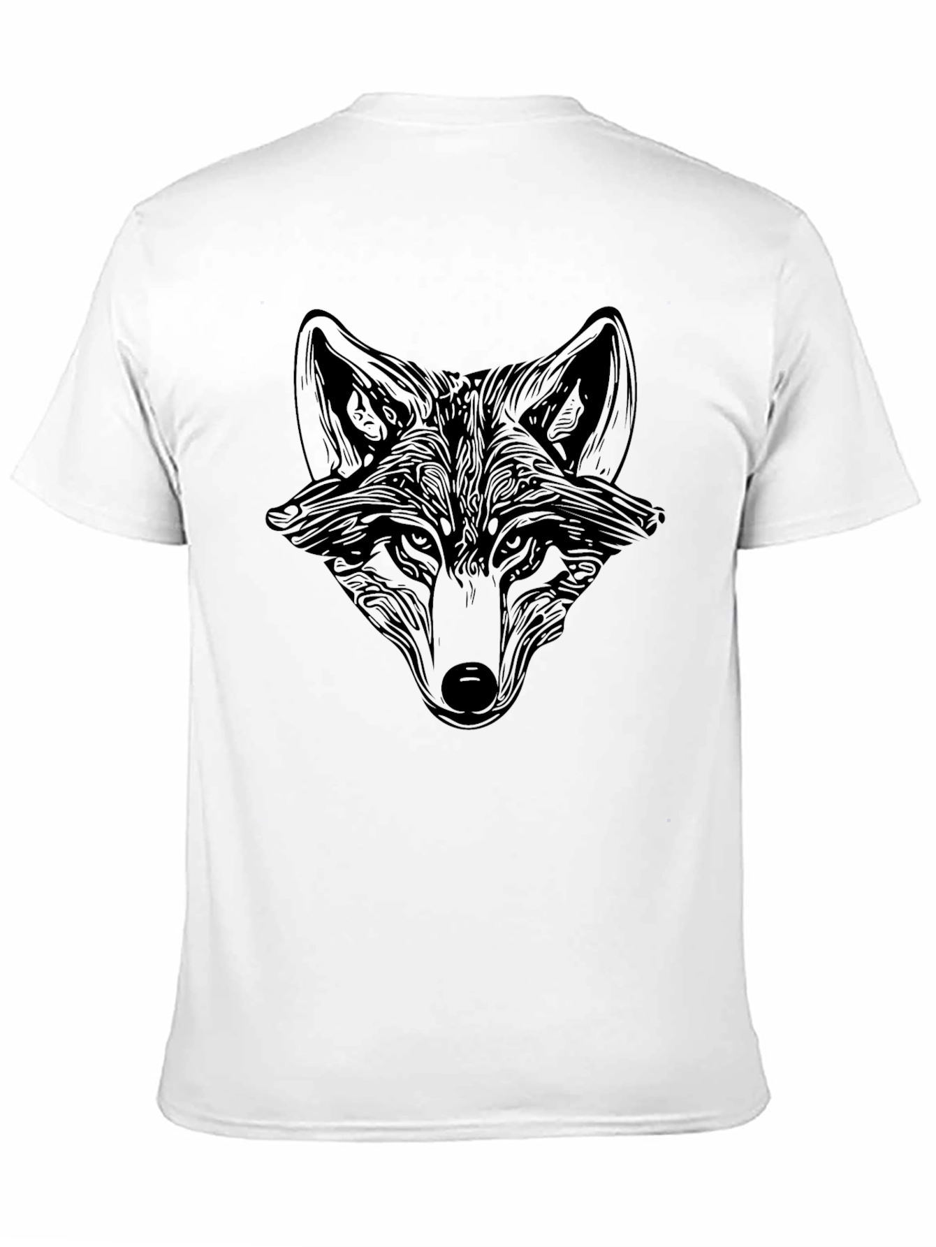Fox Head Graphic Print Black T-Shirt