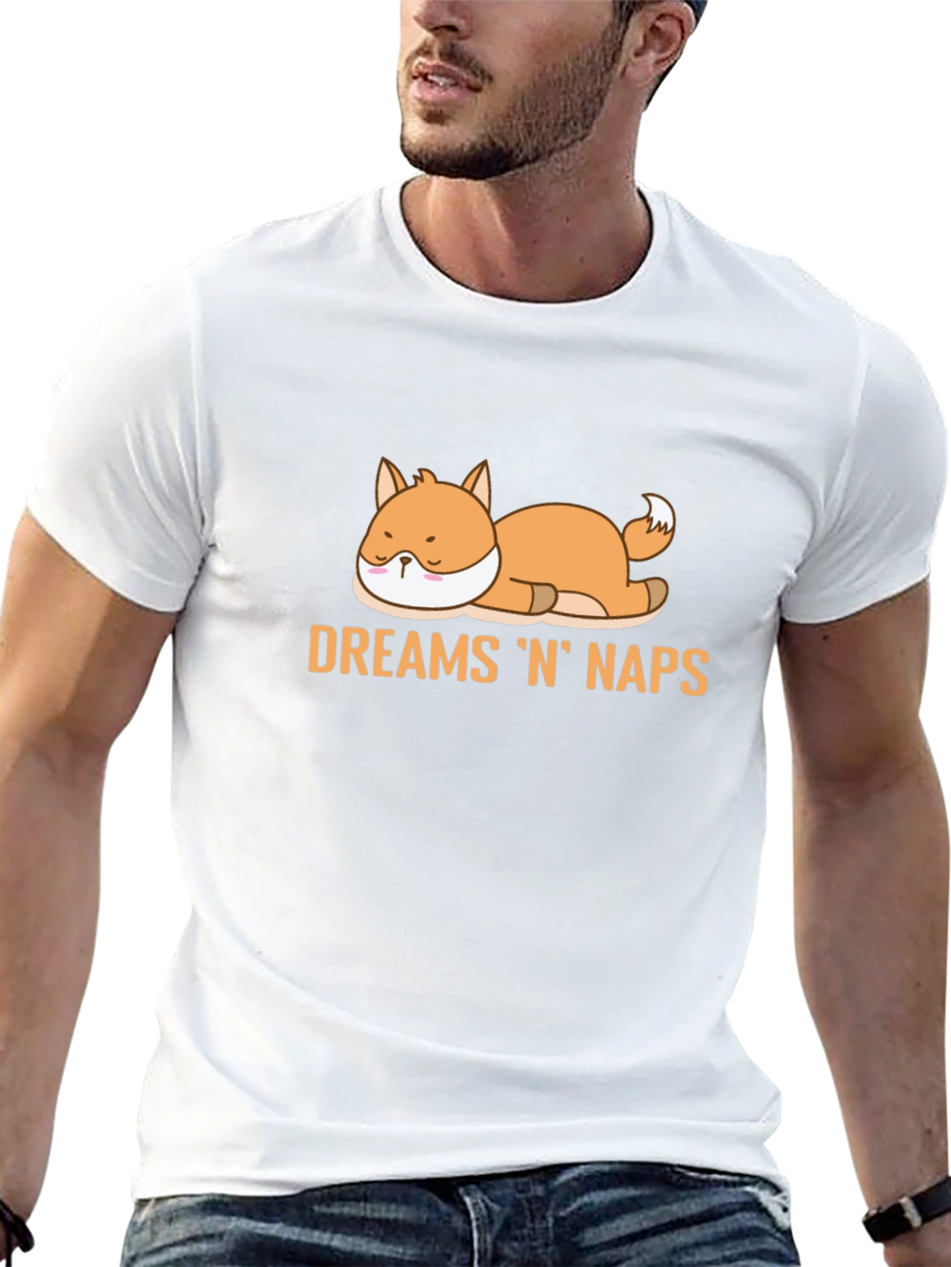 Dreams N Naps Fox Graphic Black T-Shirt