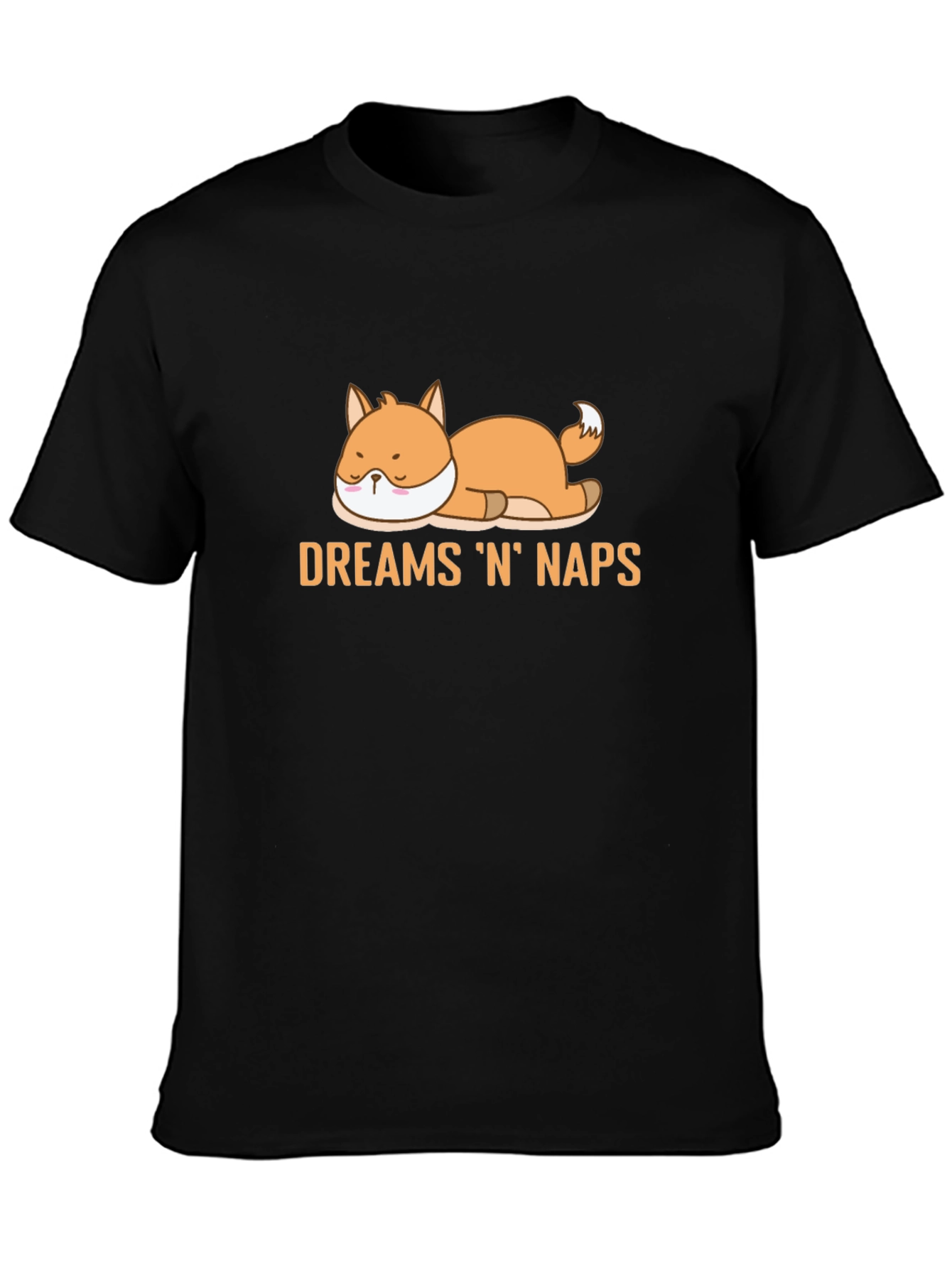 Dreams N Naps Fox Graphic Black T-Shirt