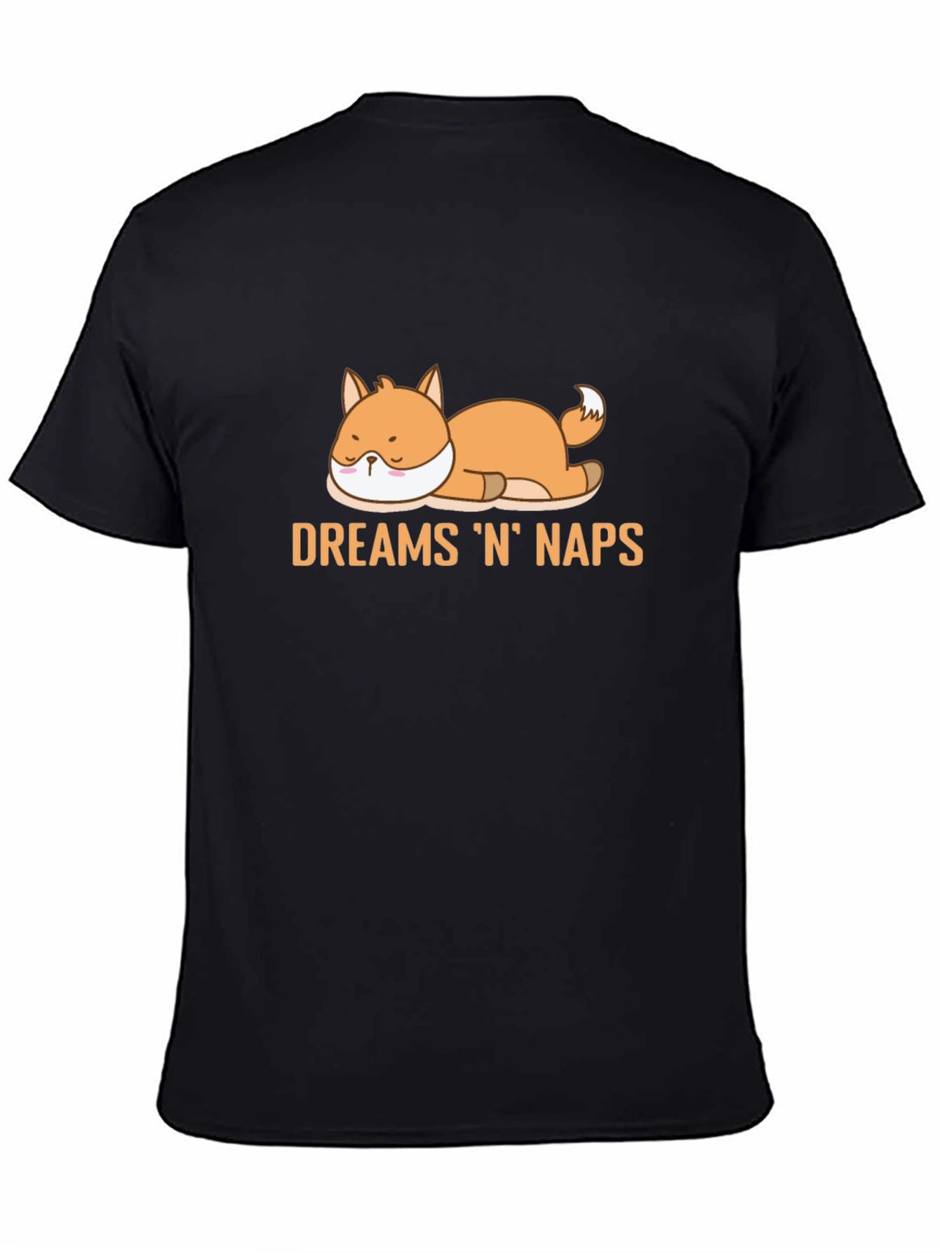 Dreams N Naps Fox Graphic Black T-Shirt