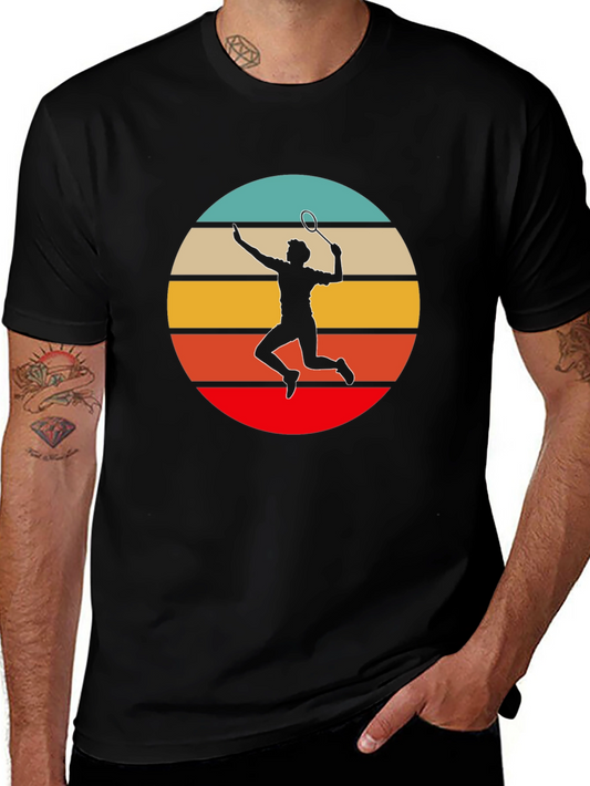 Retro Badminton Player Graphic Tee