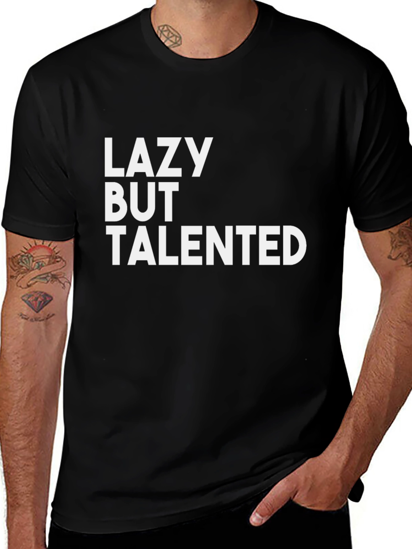 Lazy But Talented Black T-Shirt