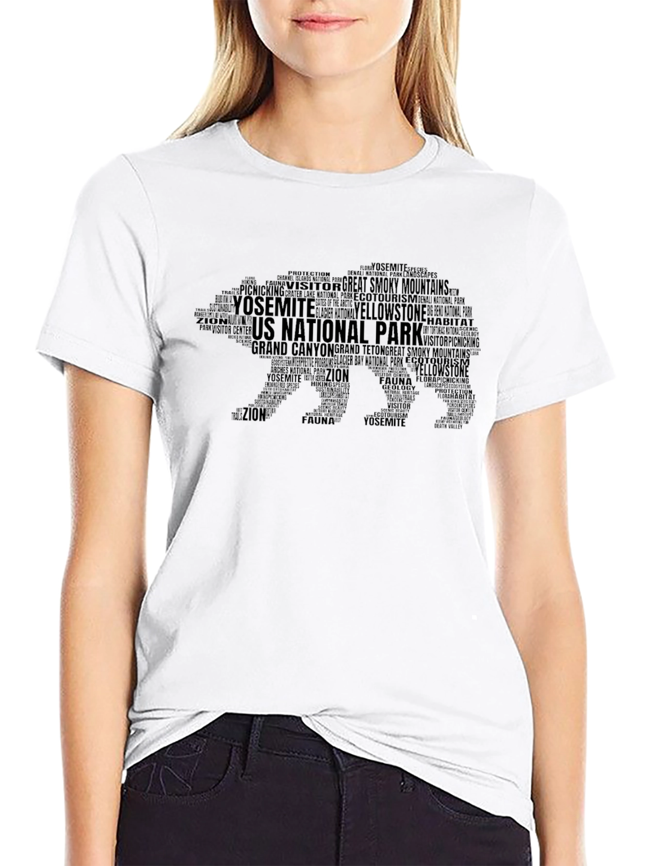 National Park Word Art Bear T-Shirt