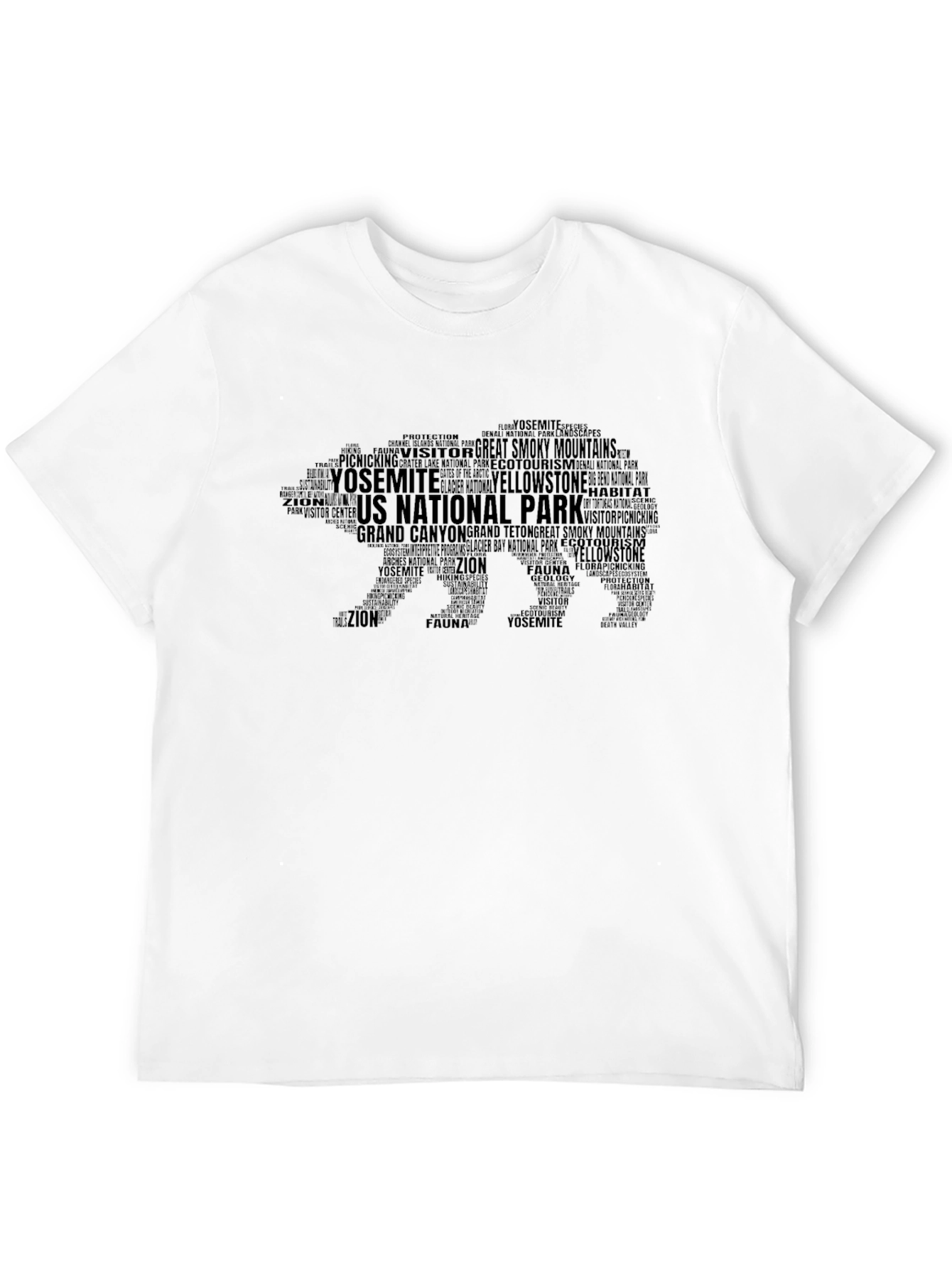 National Park Word Art Bear T-Shirt