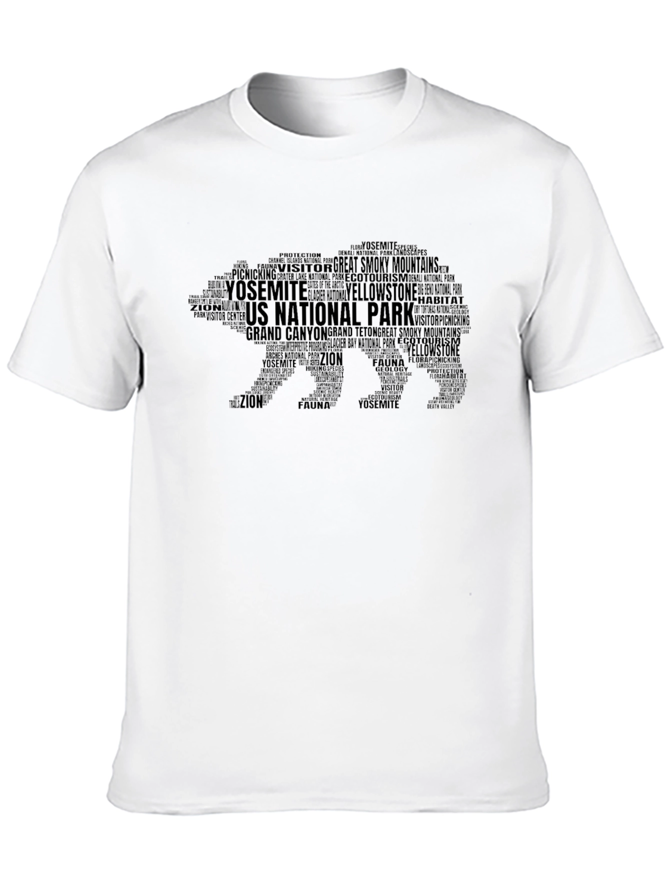 National Park Word Art Bear T-Shirt