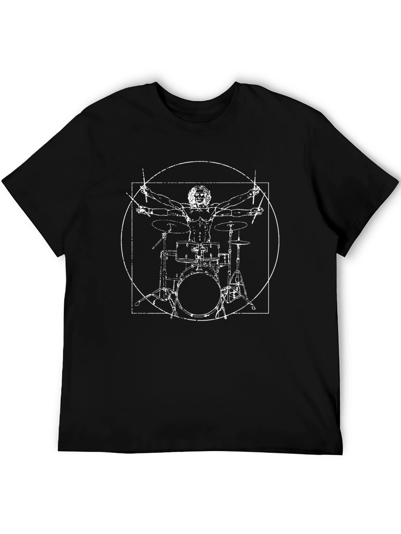 Vitruvian Drummer T-Shirt - Music & Art
