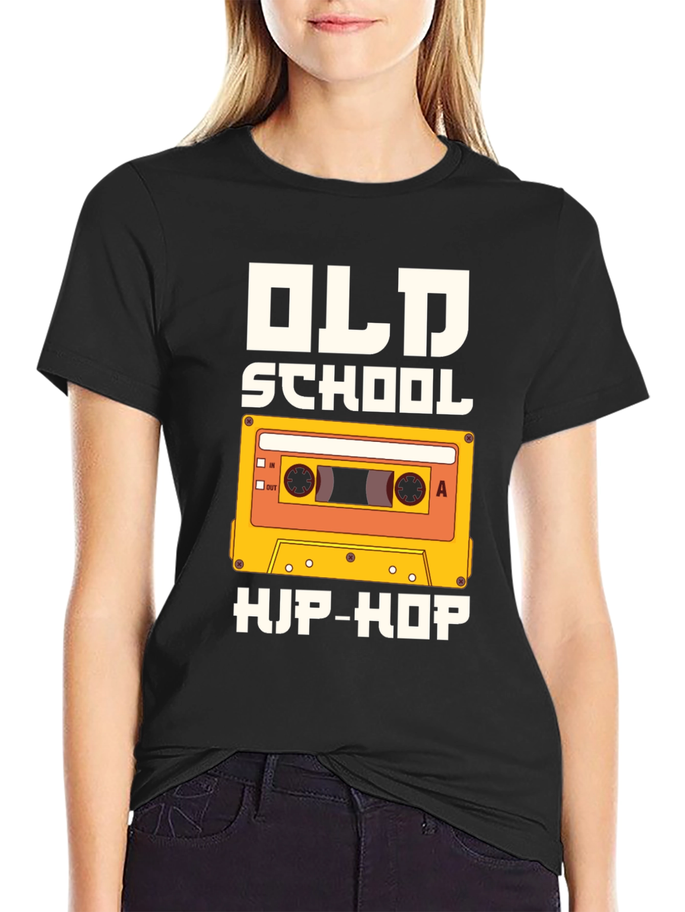 Old School Hip-Hop Graphic Tee - Black