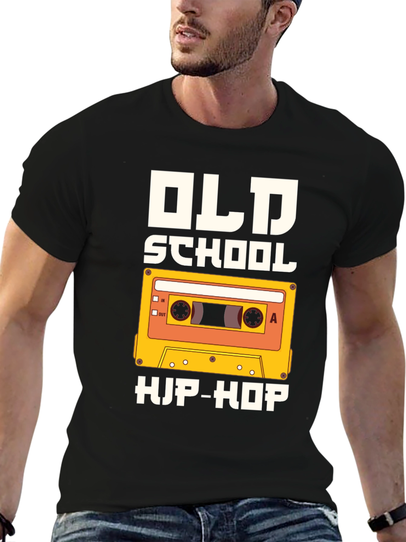Old School Hip-Hop Graphic Tee - Black