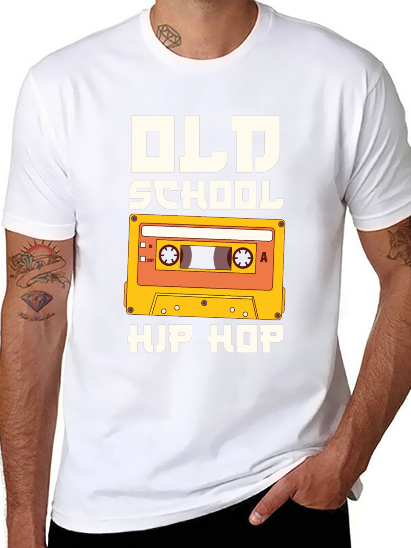 Old School Hip-Hop Graphic Tee - Black