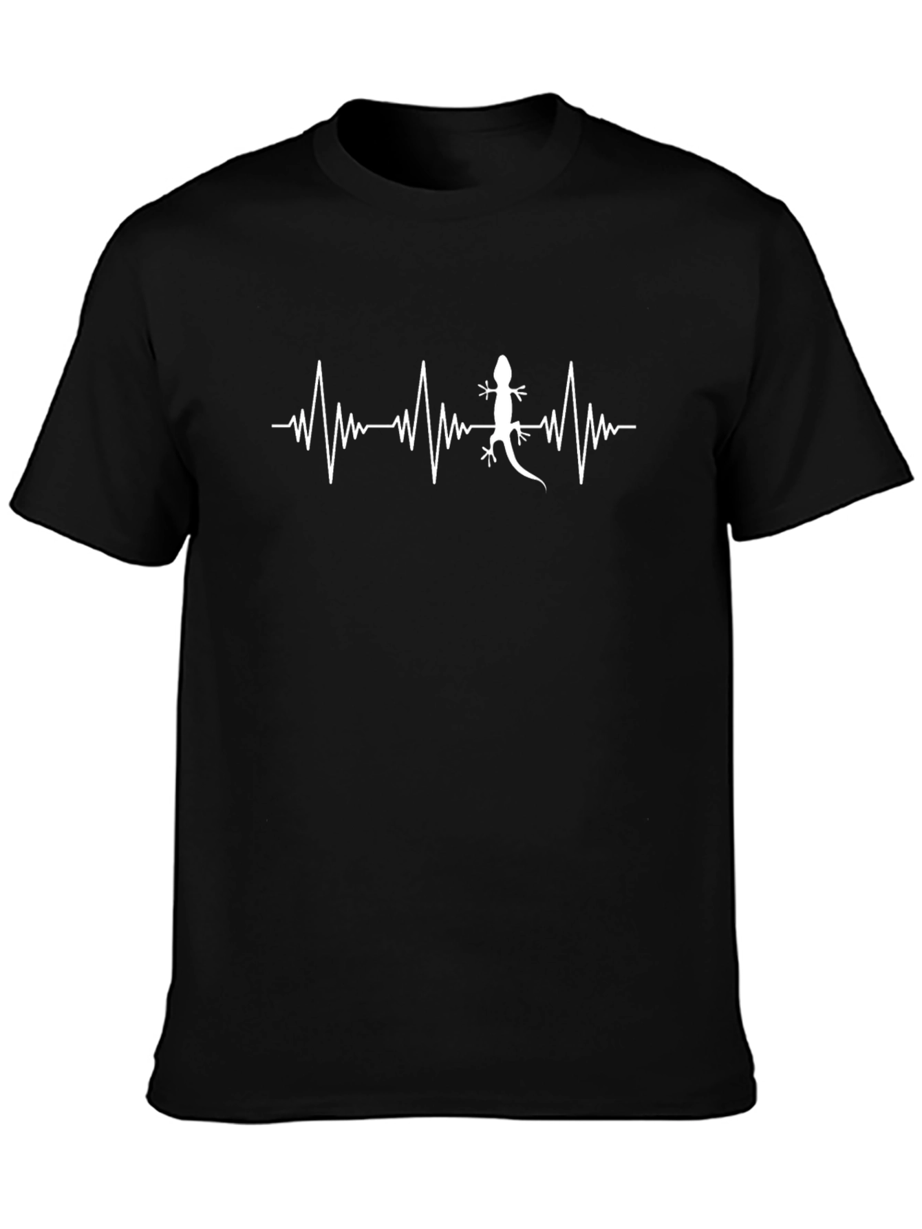 Lizard Heartbeat T-Shirt - Black Cotton Tee