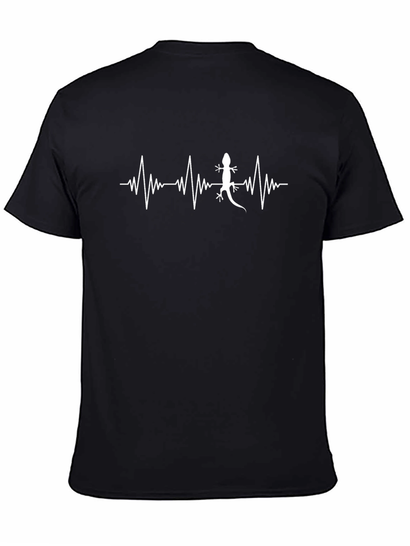 Lizard Heartbeat T-Shirt - Black Cotton Tee