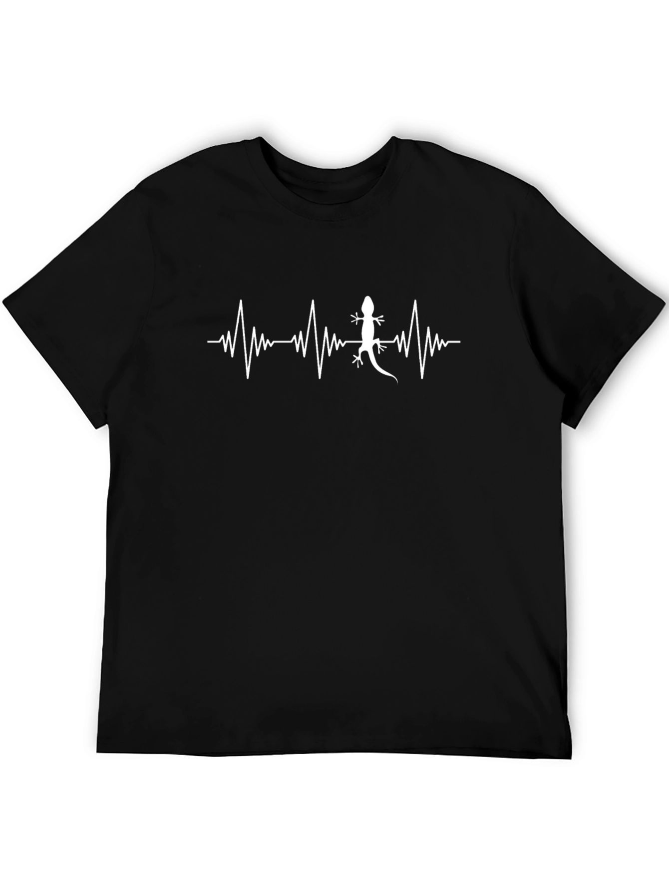 Lizard Heartbeat T-Shirt - Black Cotton Tee