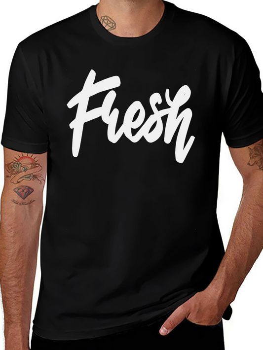 Fresh Graphic Tee - Black Short Sleeve Crew Neck T-Shirt