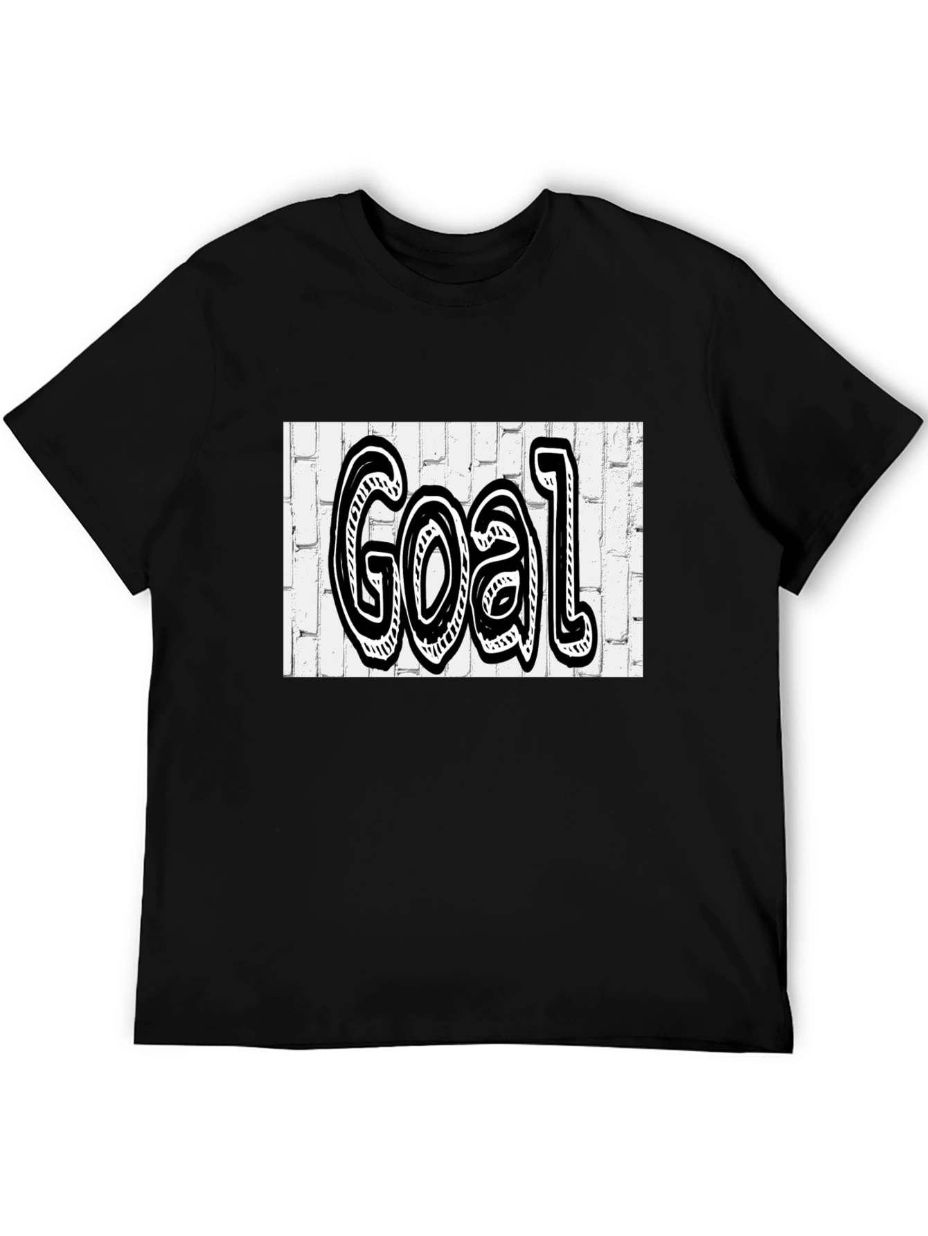 Goal Graffiti Style Tee - Black Cotton Blend Shirt