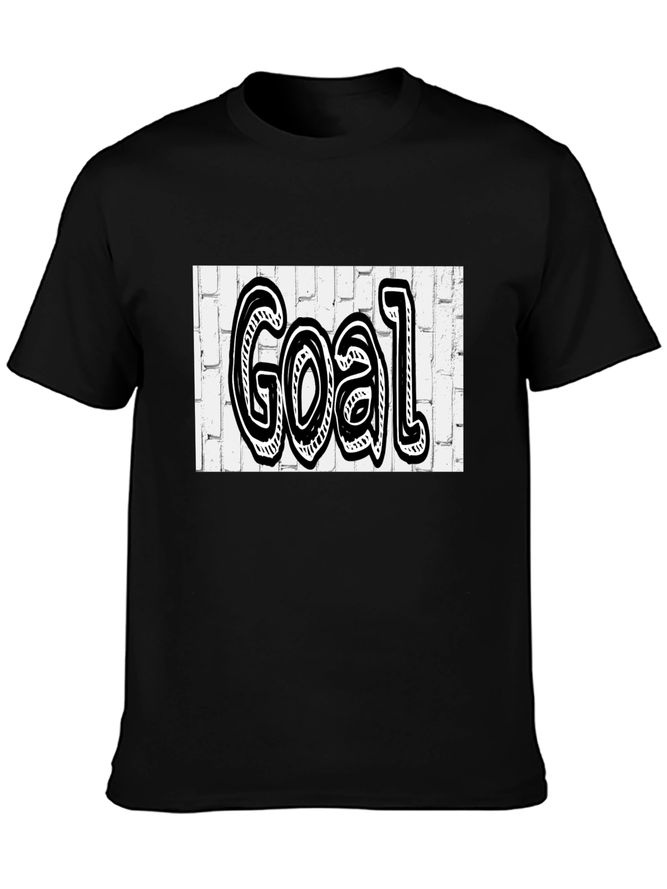 Goal Graffiti Style Tee - Black Cotton Blend Shirt