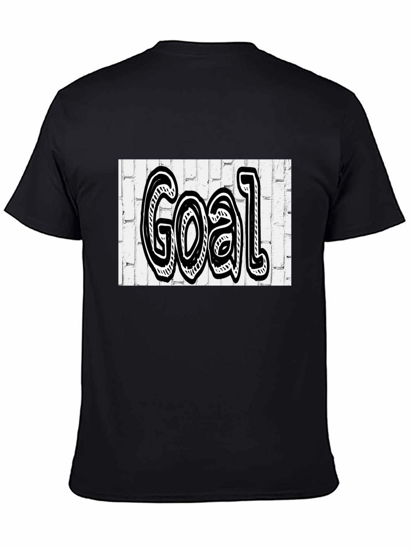 Goal Graffiti Style Tee - Black Cotton Blend Shirt
