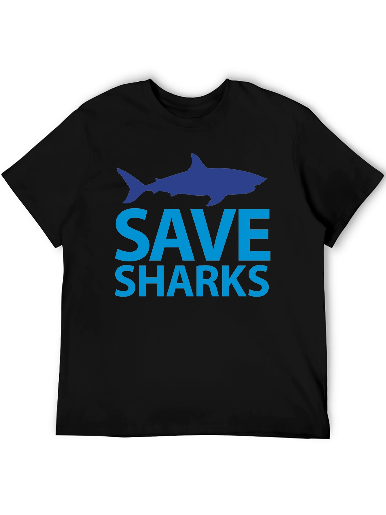 Save Sharks T-Shirt - Black Cotton Tee