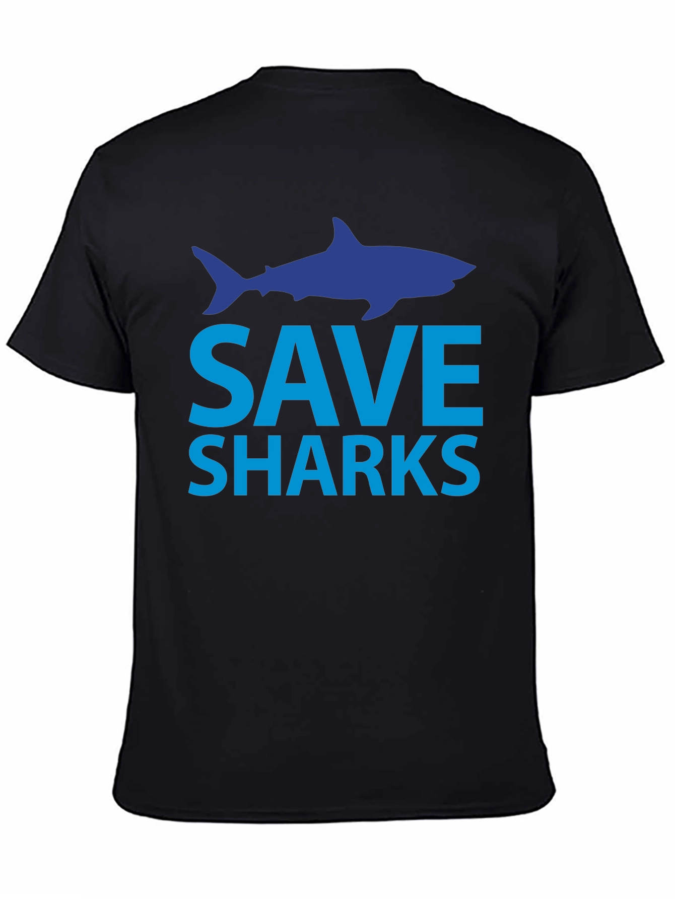 Save Sharks T-Shirt - Black Cotton Tee