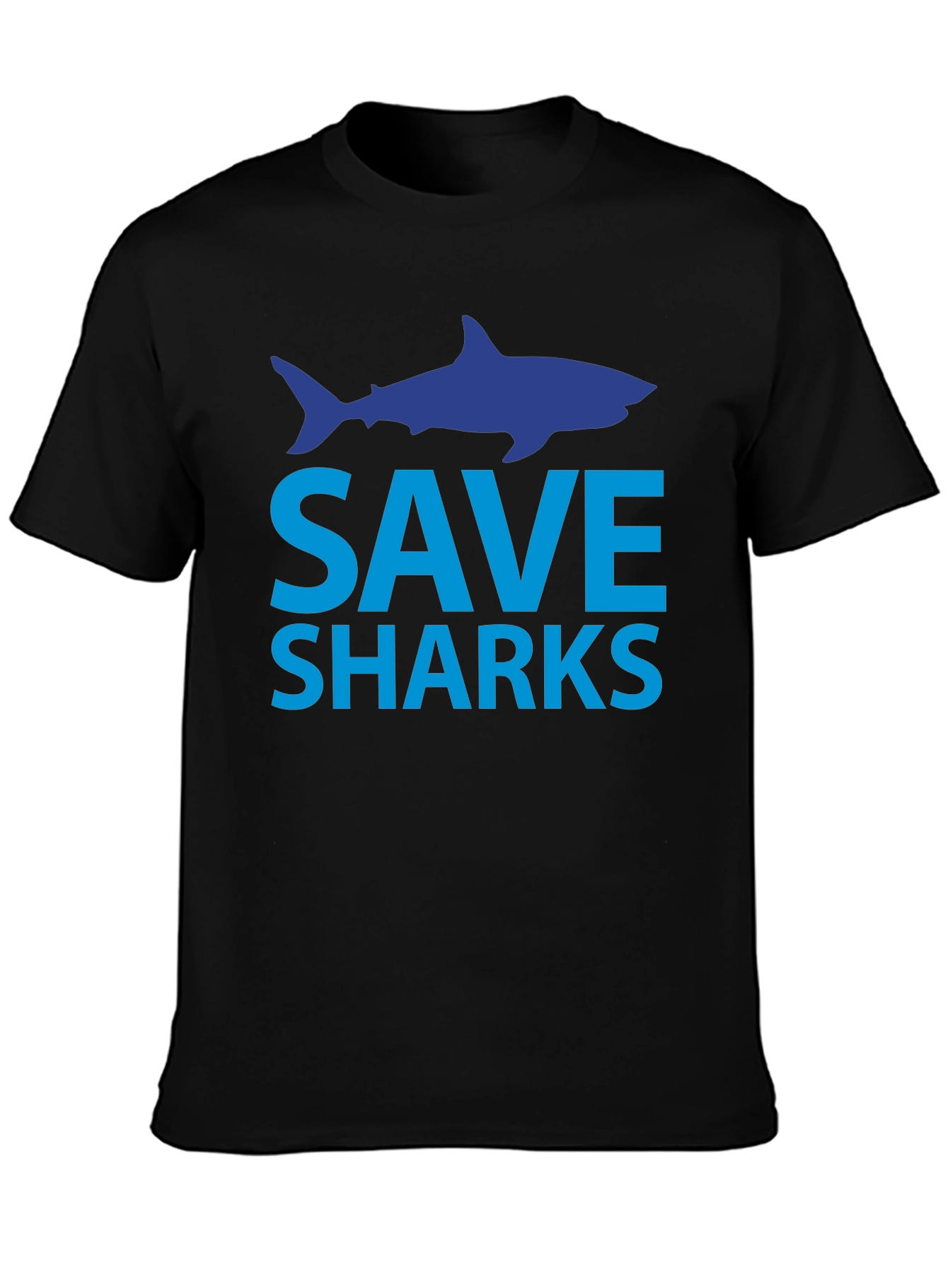 Save Sharks T-Shirt - Black Cotton Tee