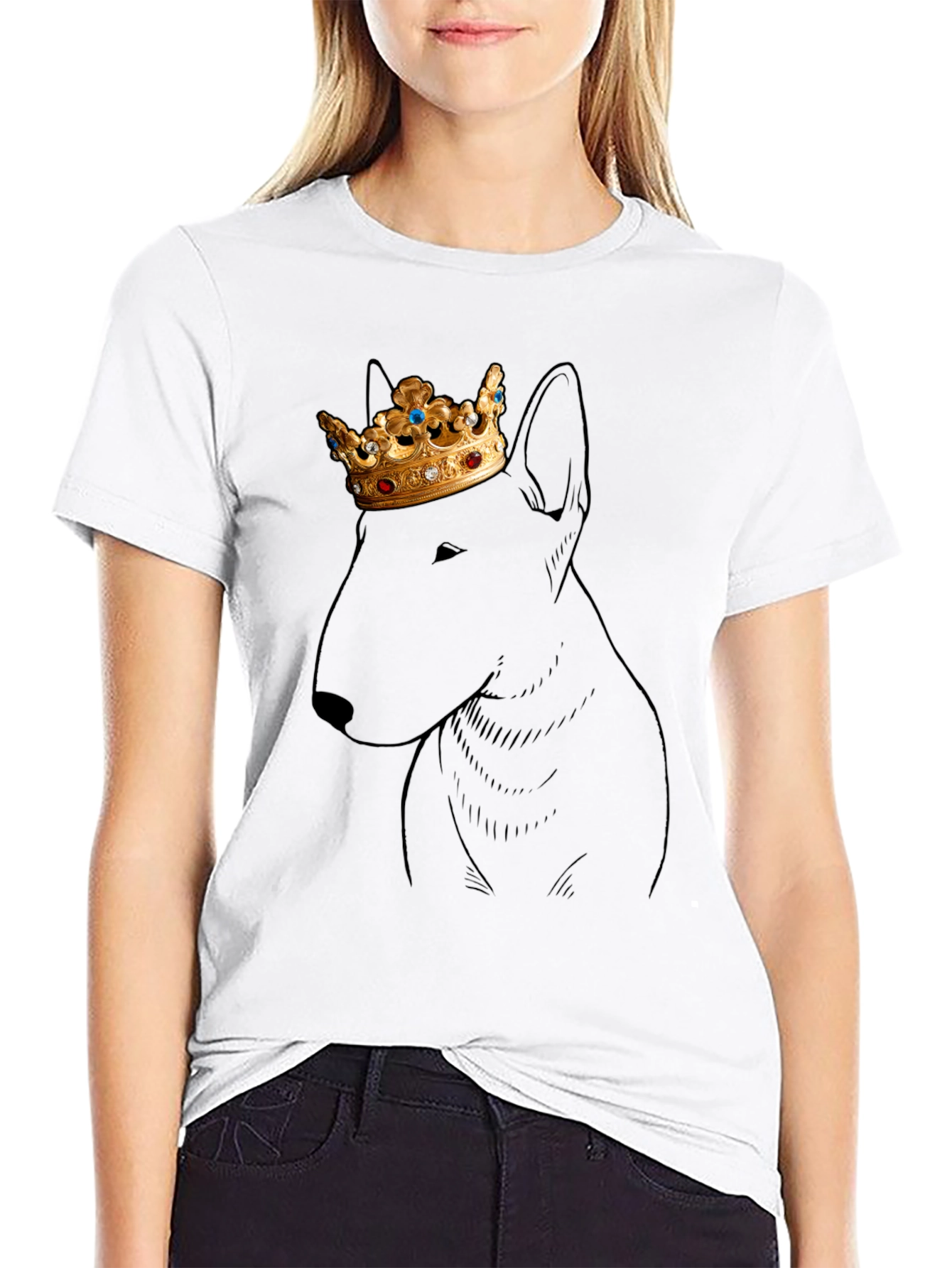 Dog King T-Shirt: Stylish Bull Terrier Design