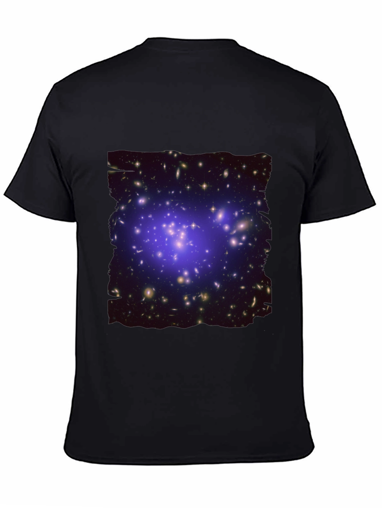 Galaxy Cluster Graphic Print Black T-Shirt