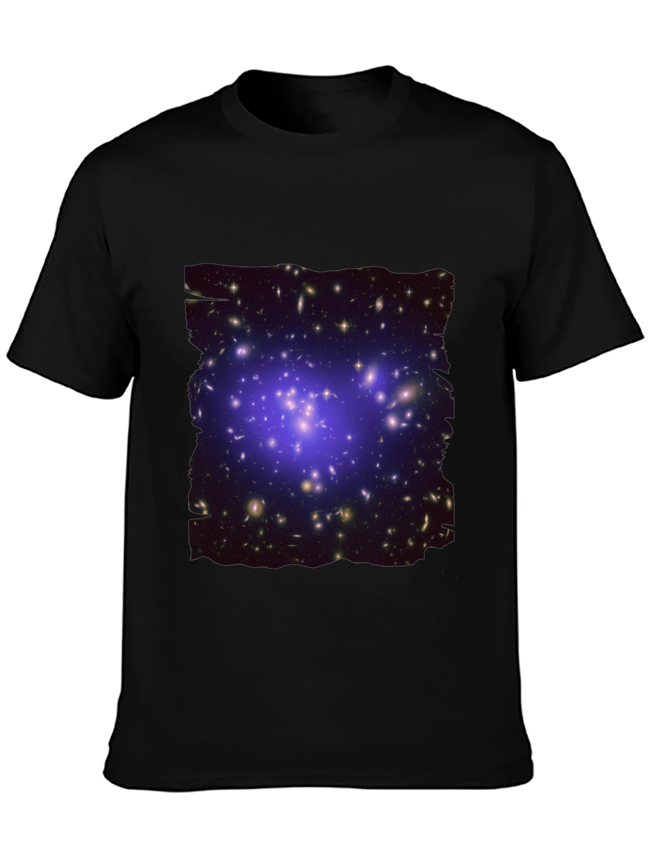 Galaxy Cluster Graphic Print Black T-Shirt