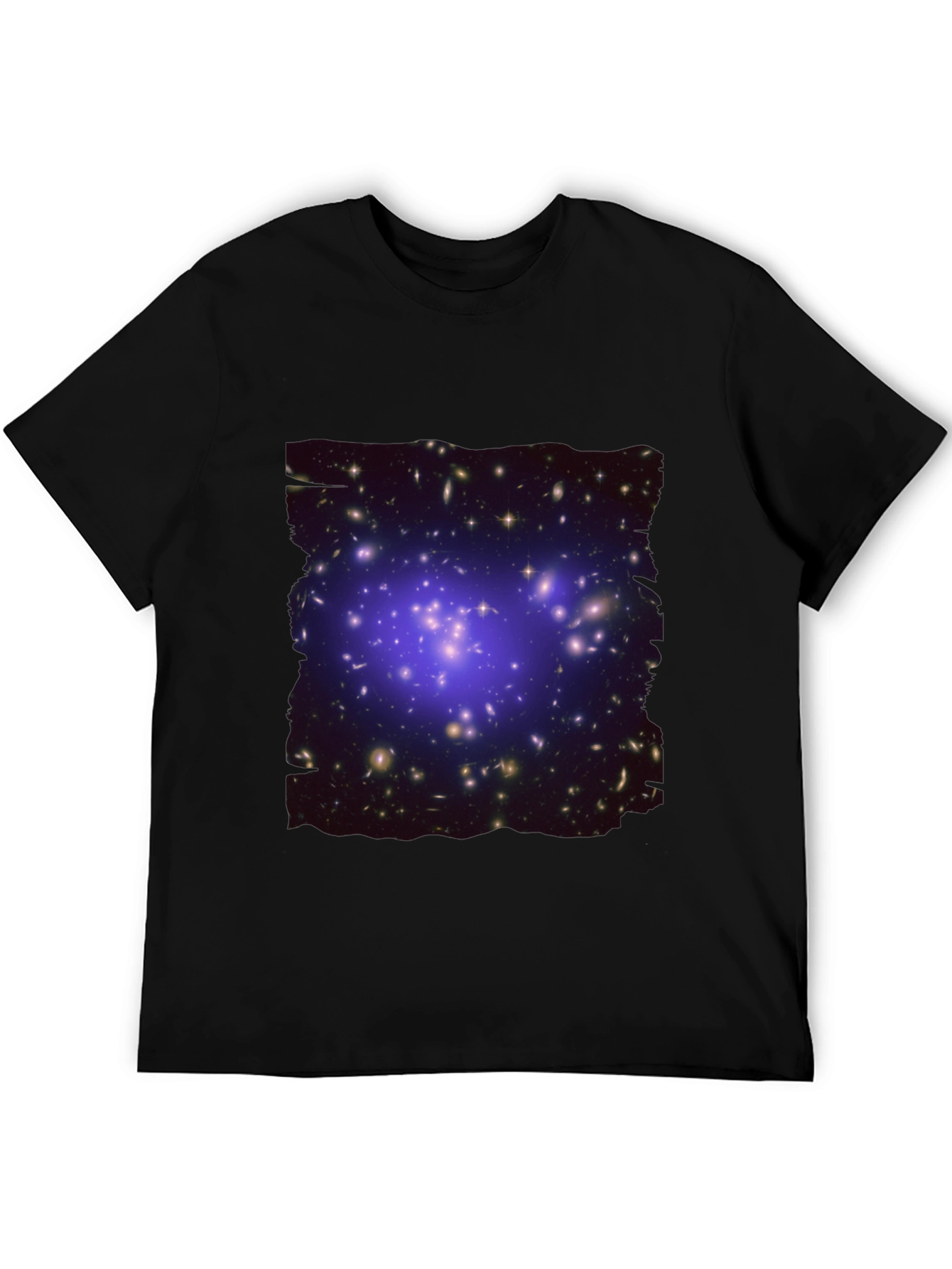 Galaxy Cluster Graphic Print Black T-Shirt