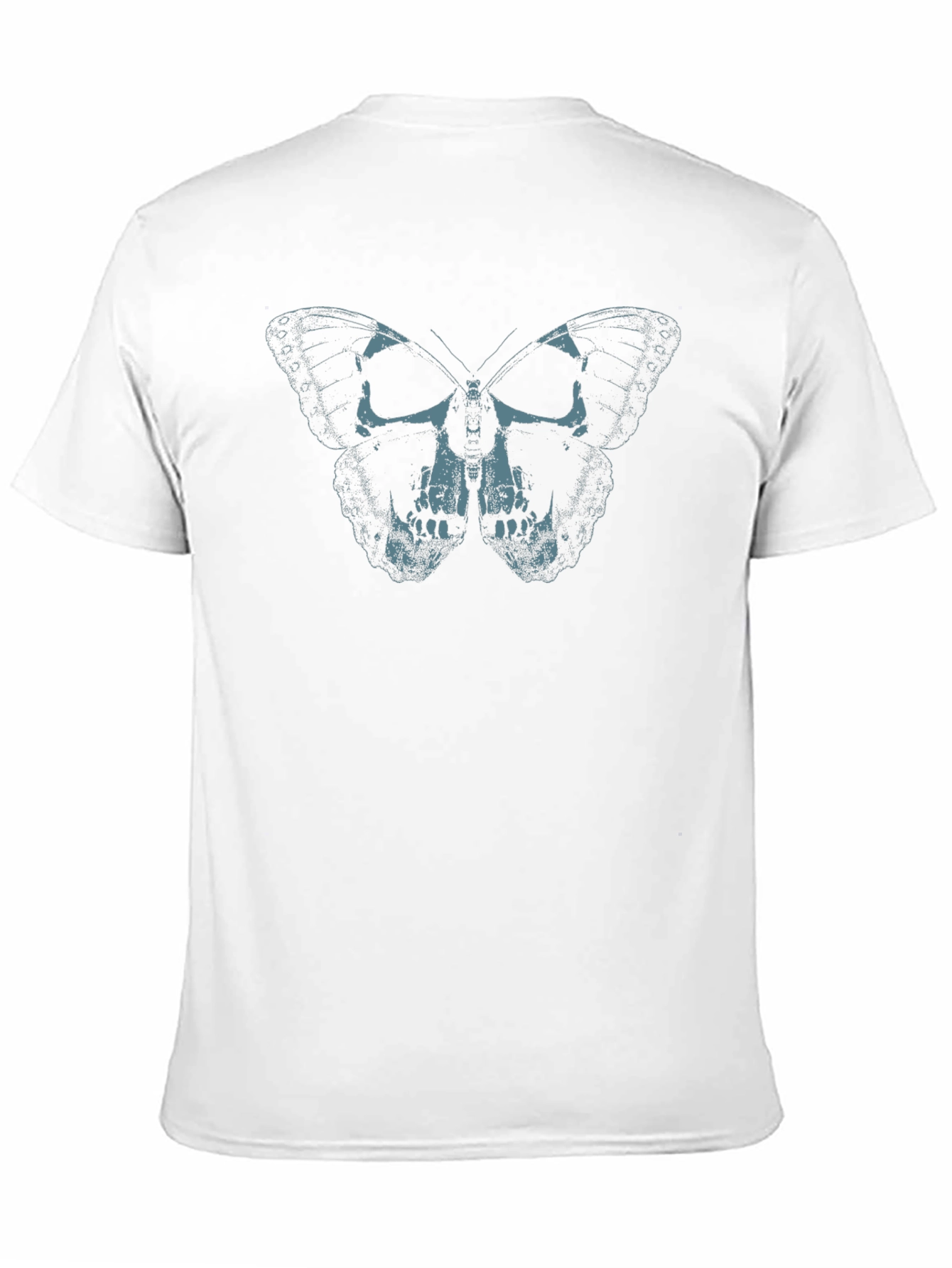 Skull Butterfly Graphic Print Tee - Black