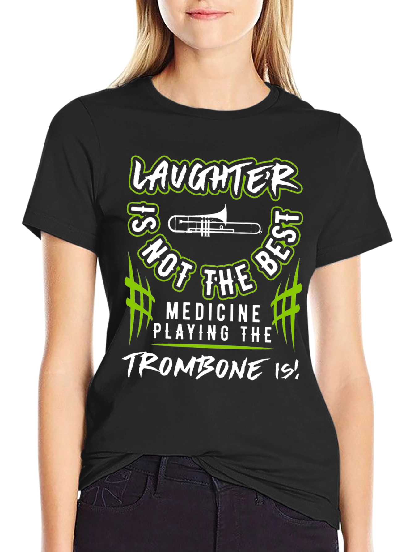 Laughter Trombone Player Graphic T-Shirt