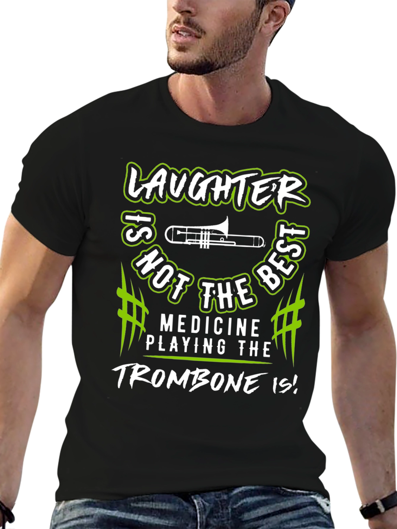 Laughter Trombone Player Graphic T-Shirt