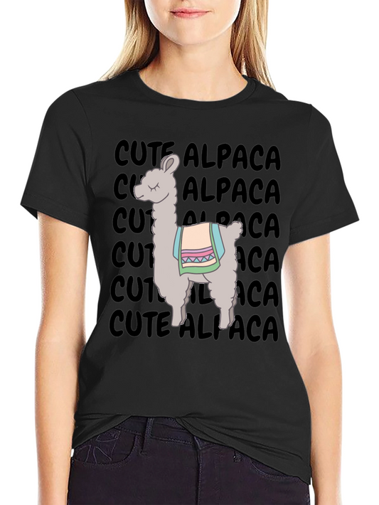 Cute Alpaca Graphic T-Shirt - Unisex Black Tee