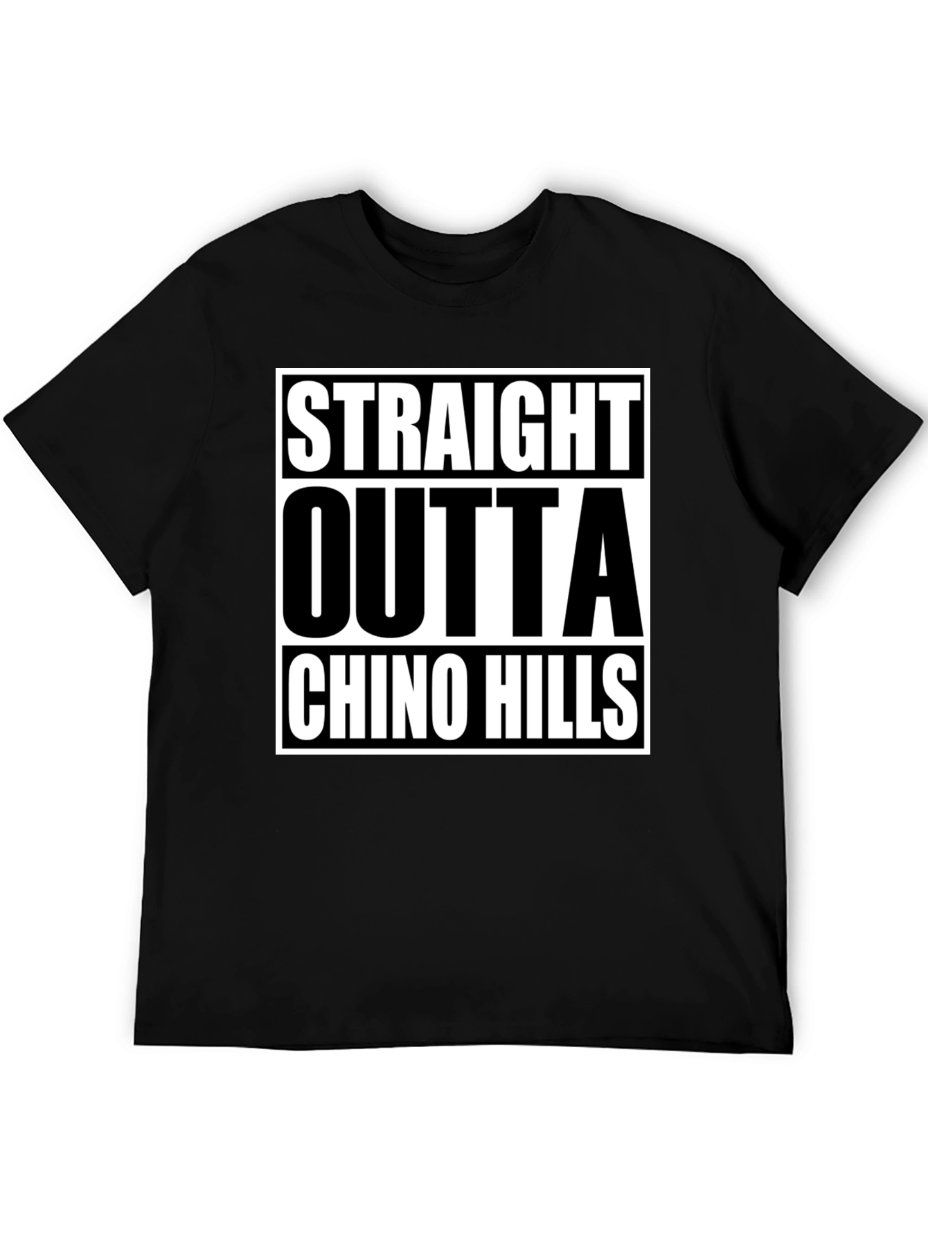Straight Outta Chino Hills Black T-Shirt
